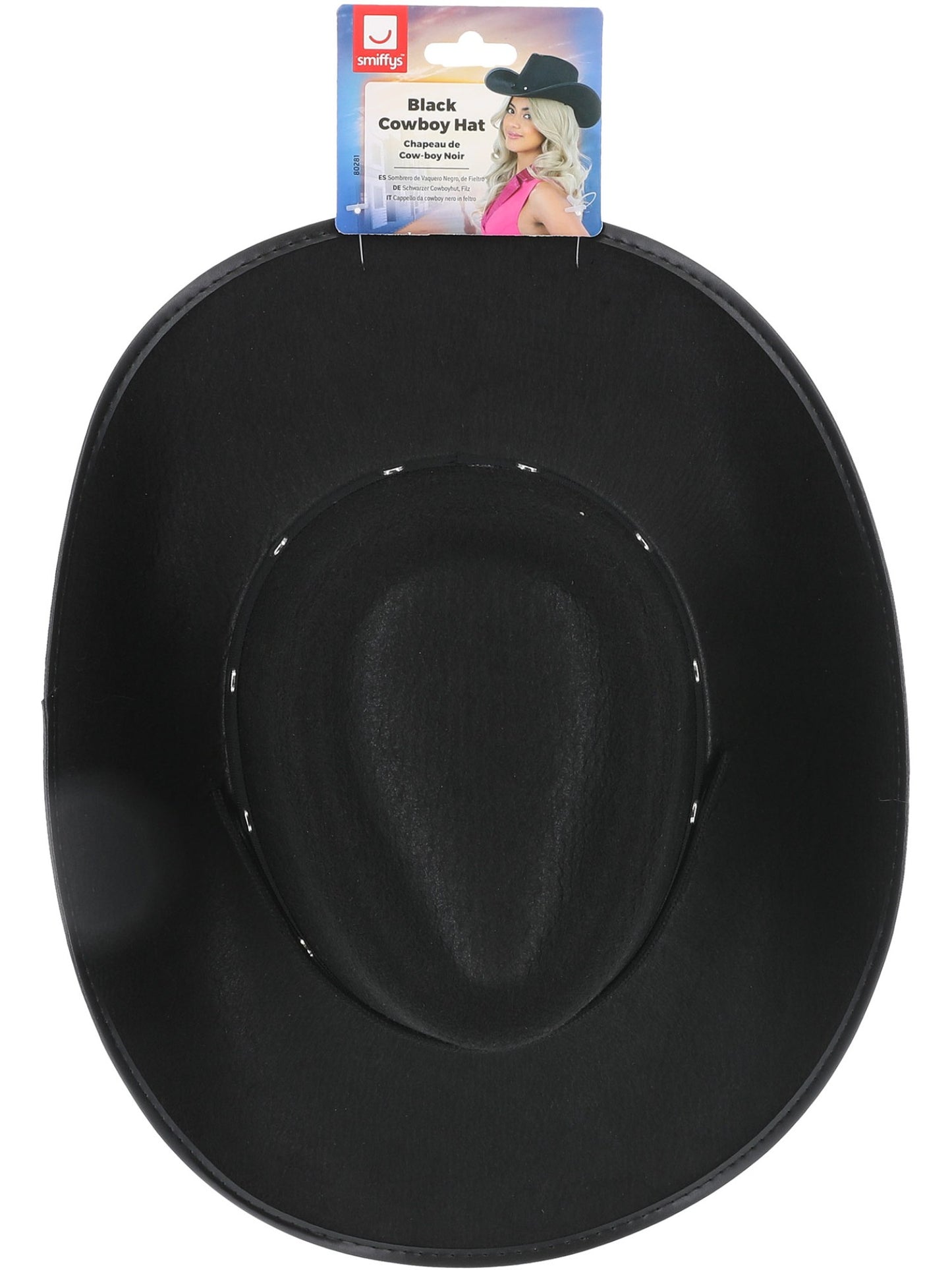 Chapeau de cowboy noir, feutre en gros