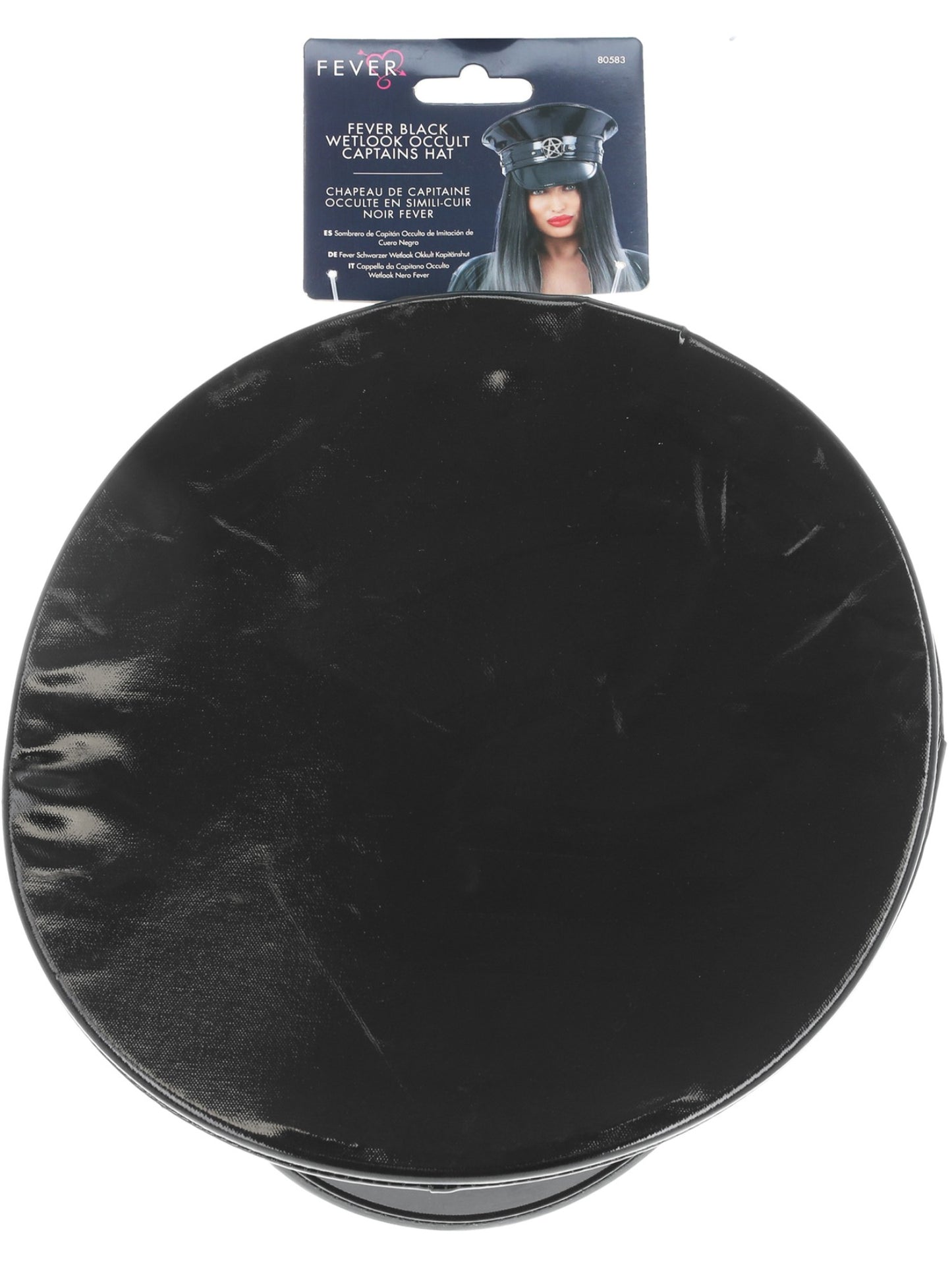 Fever Deluxe Black Wetlook Occult Captains Hat Wholesale