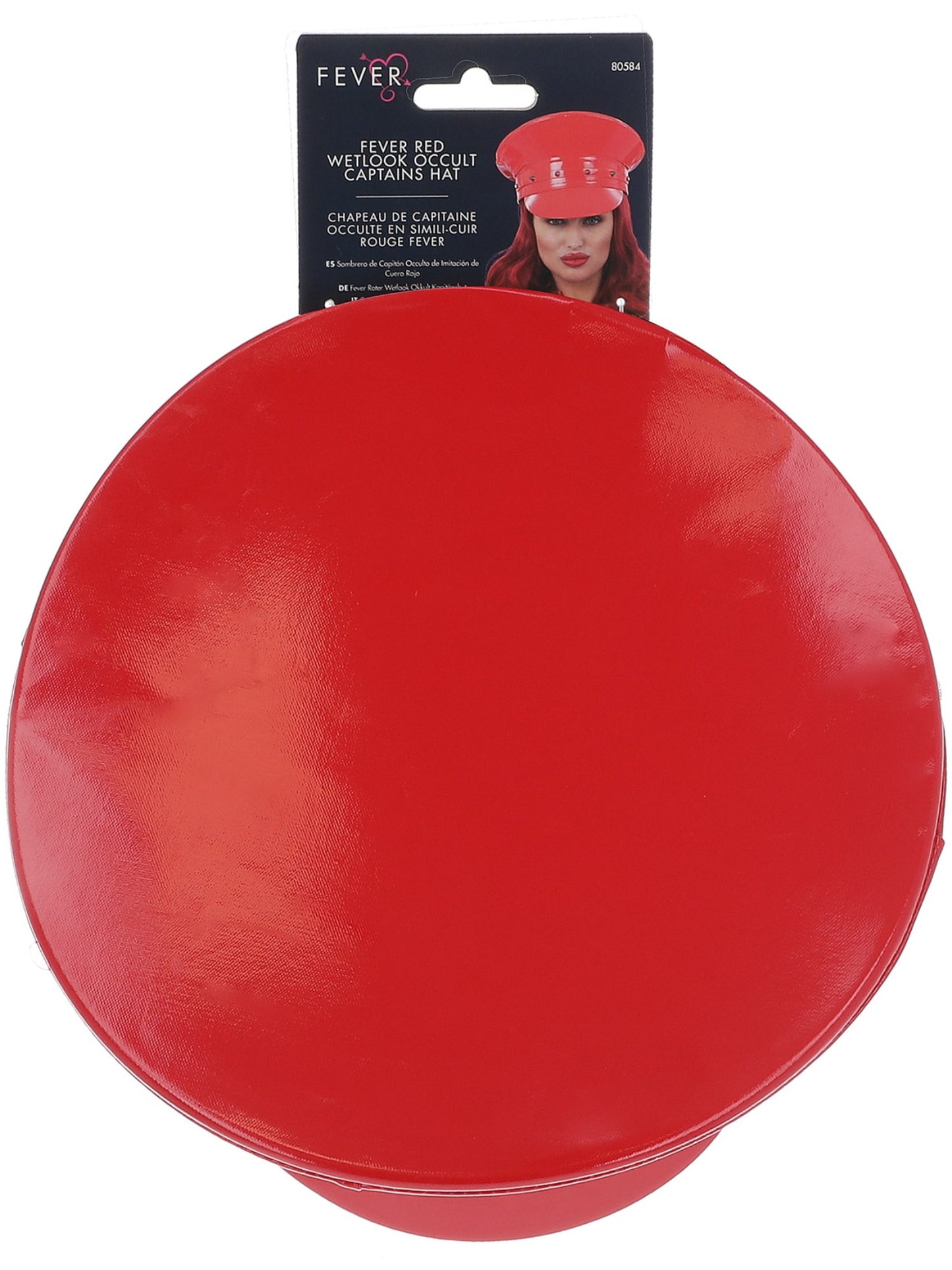 Fever Deluxe Red Wetlook Studded Captains Hat Wholesale