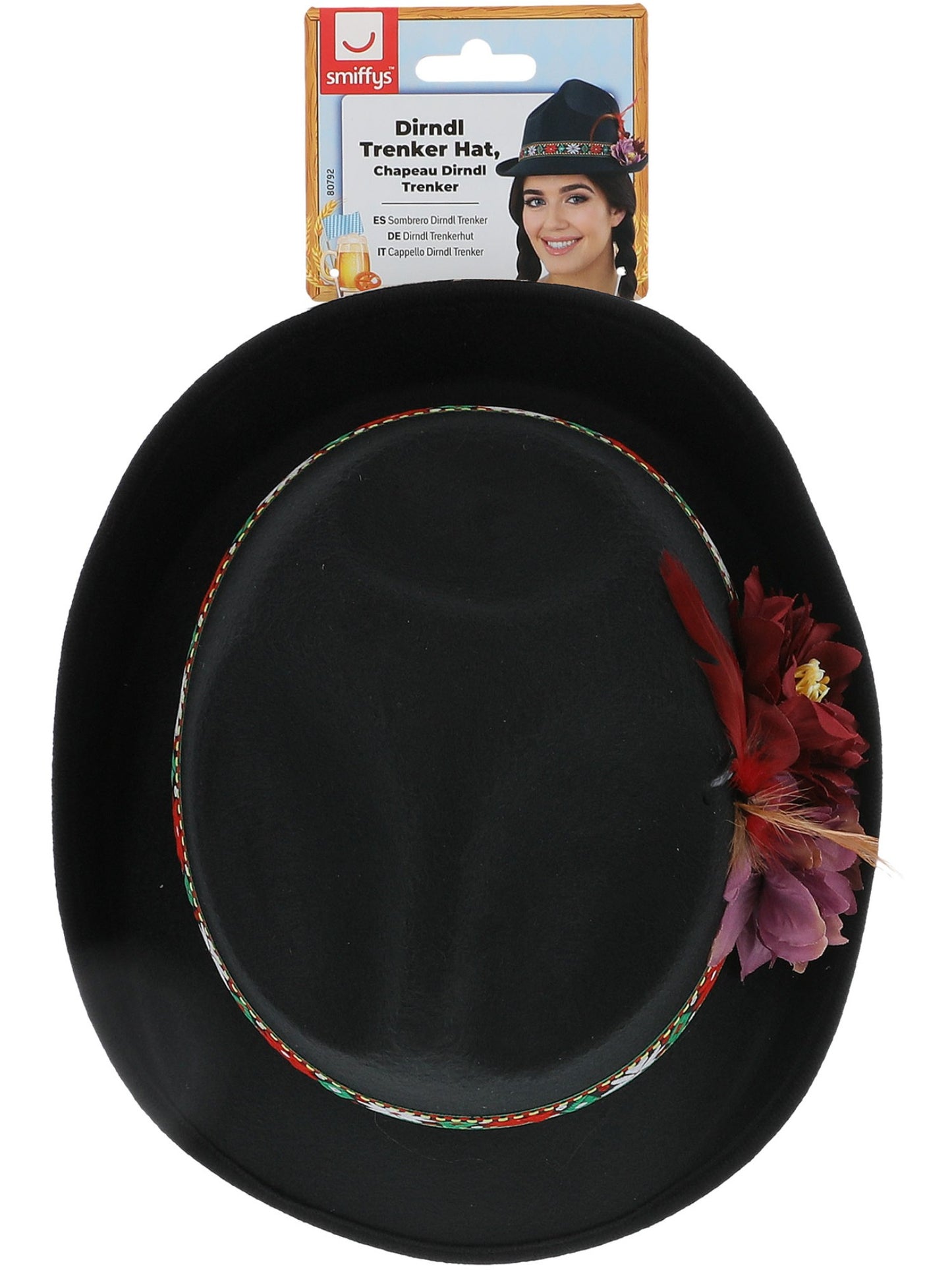 Dirndl Trenker Hat, with Feathers & Flowers Wholesale