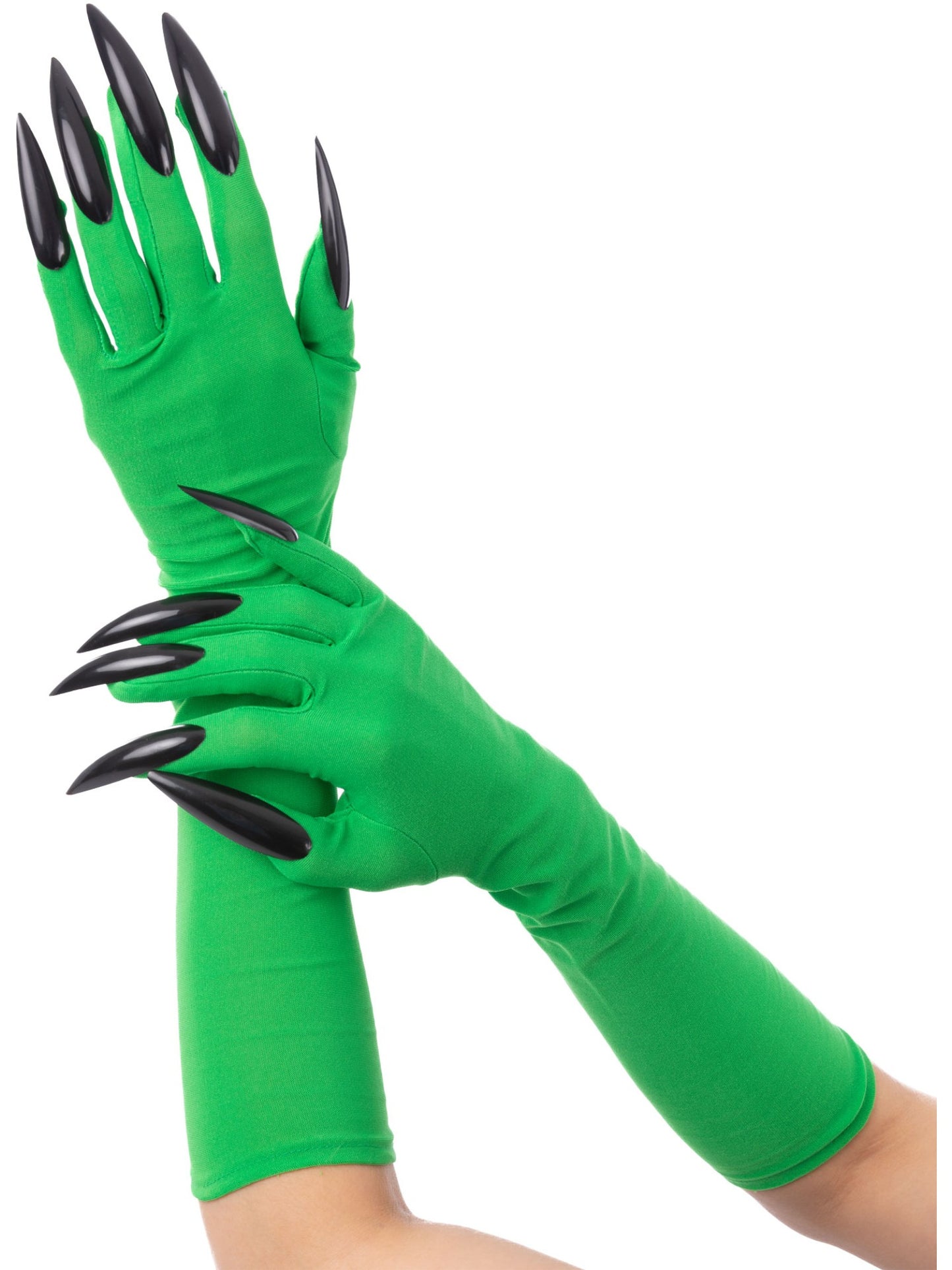 Green Wicked Witch Gloves, with Black Nails Wholesale
