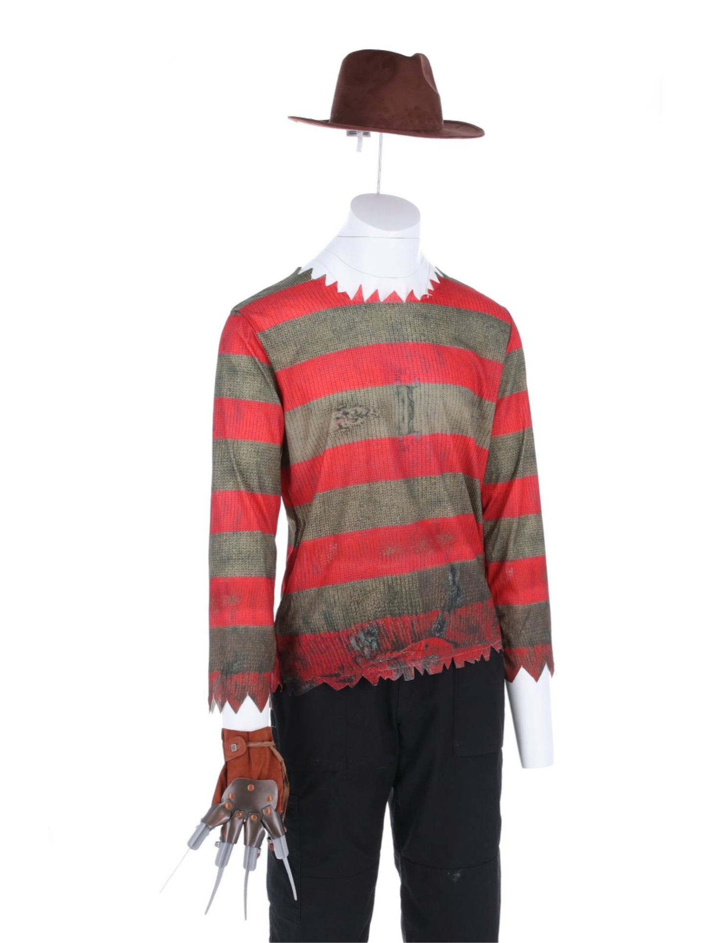 Costume A Nightmare On Elm Street, Freddy Krueger, Haut, gant et bonnet imprimés