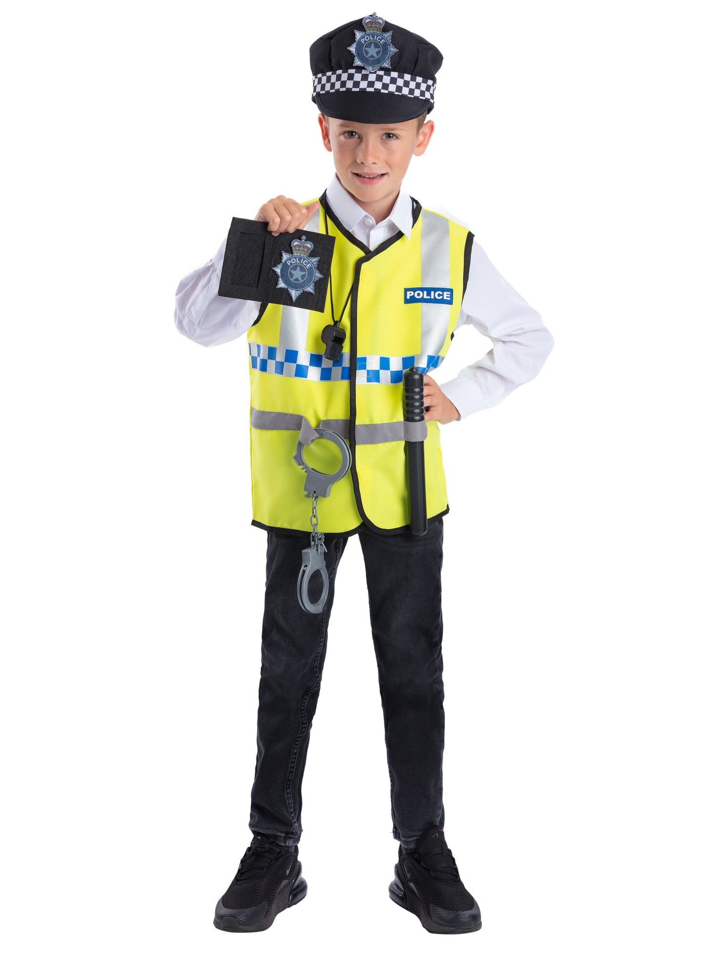 UK Police Kit with Vest,Hat&5 Pieces ToyAccessorie Wholesale