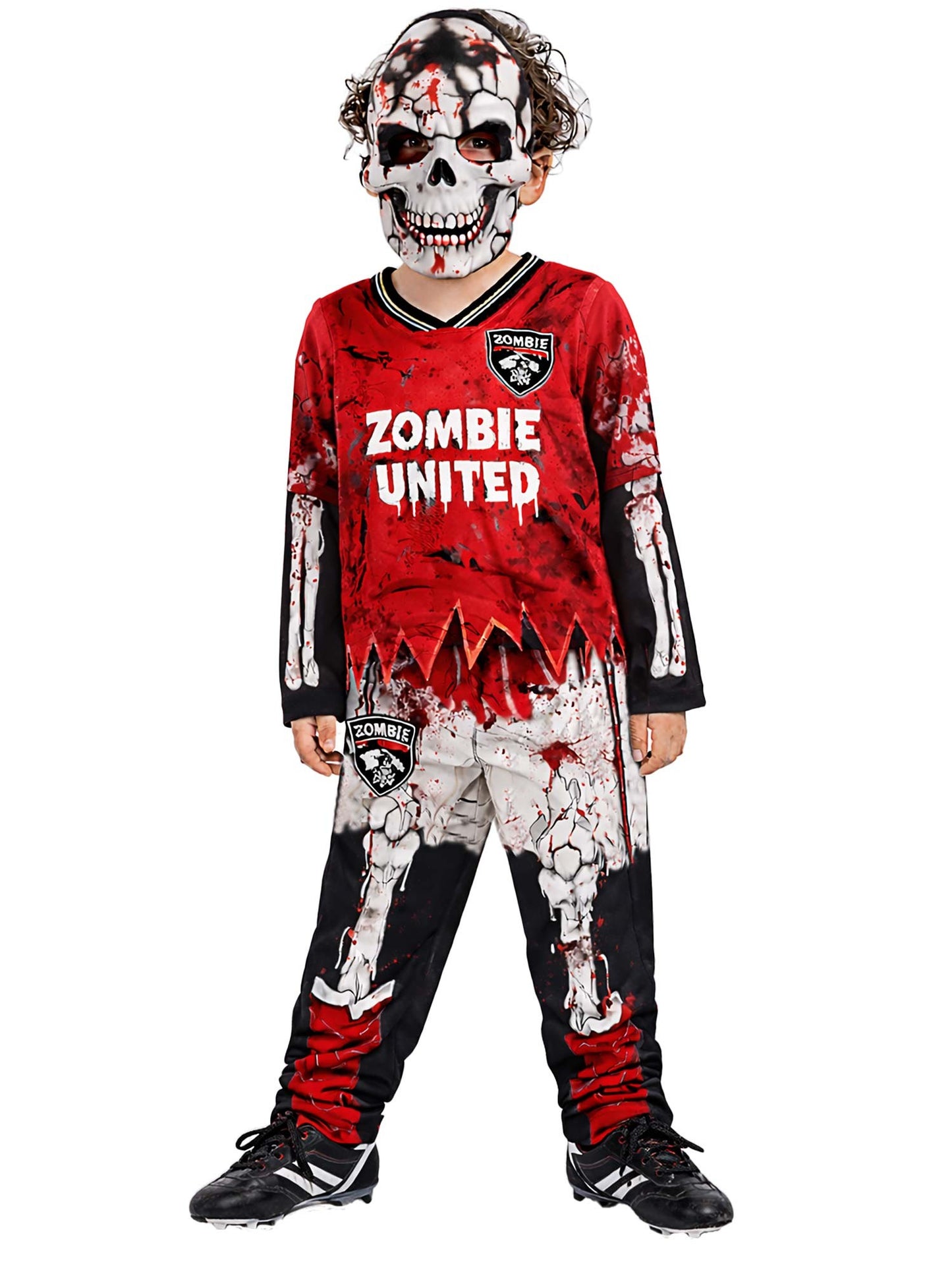 Zombie FC Footballer Skeleton Costume, Red Wholesale