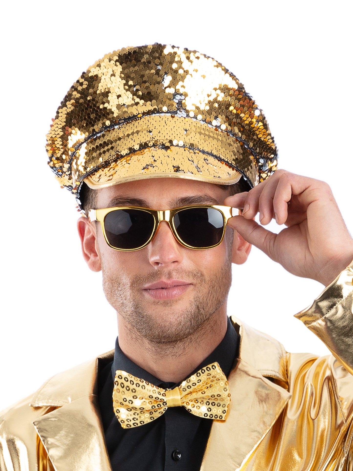 Gold & Silver Sequin Captains Hat Wholesale