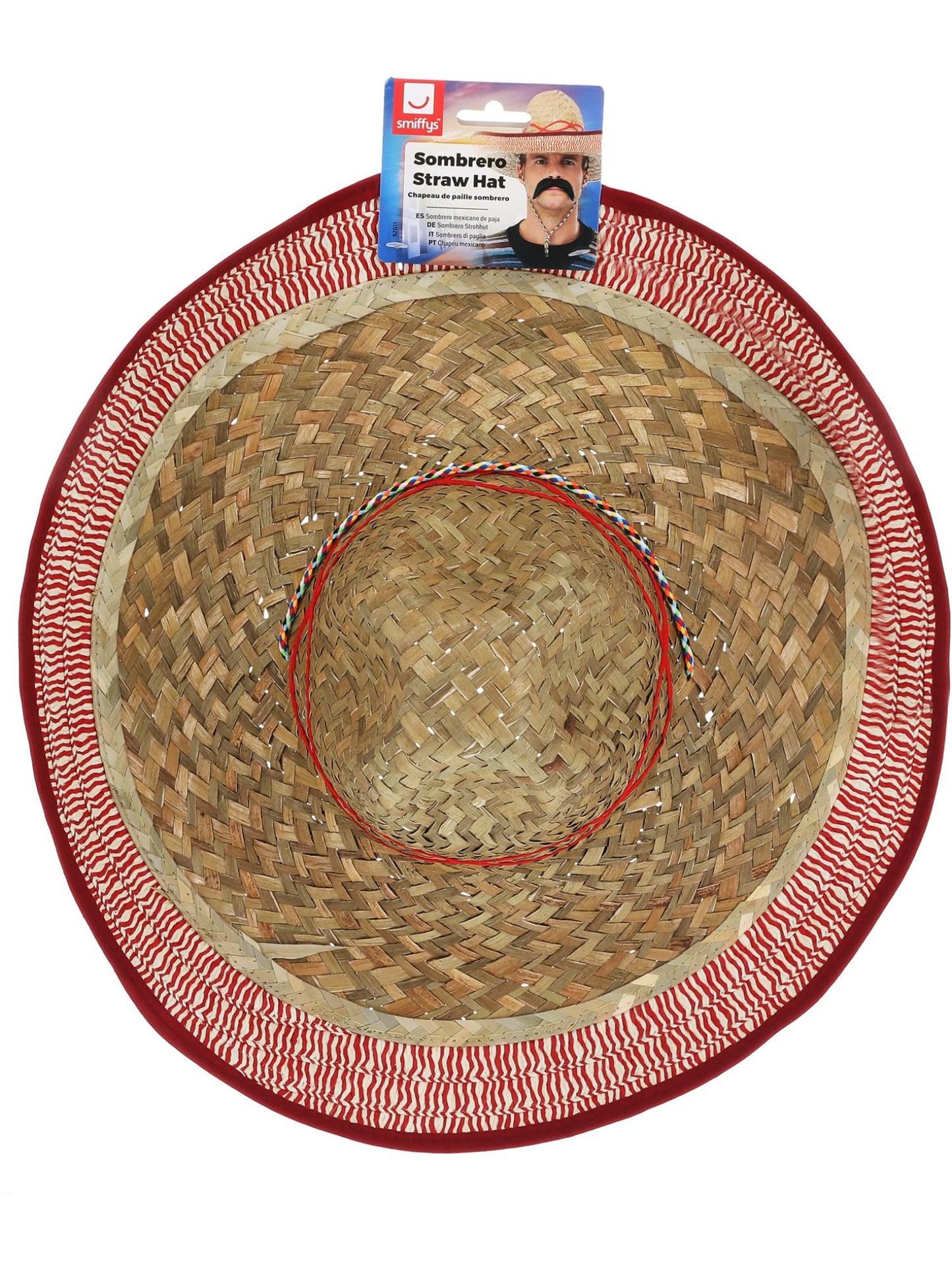 Sombrero mexicano de paja, extra grande con lazo de cuerda