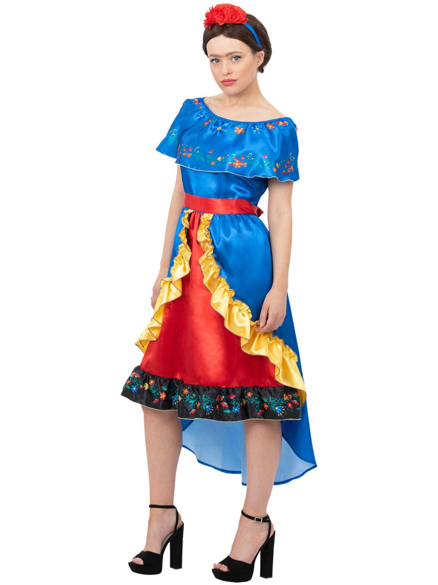 Déguisement d'artiste de luxe Frida, pour femmes, avec robe et bandeau