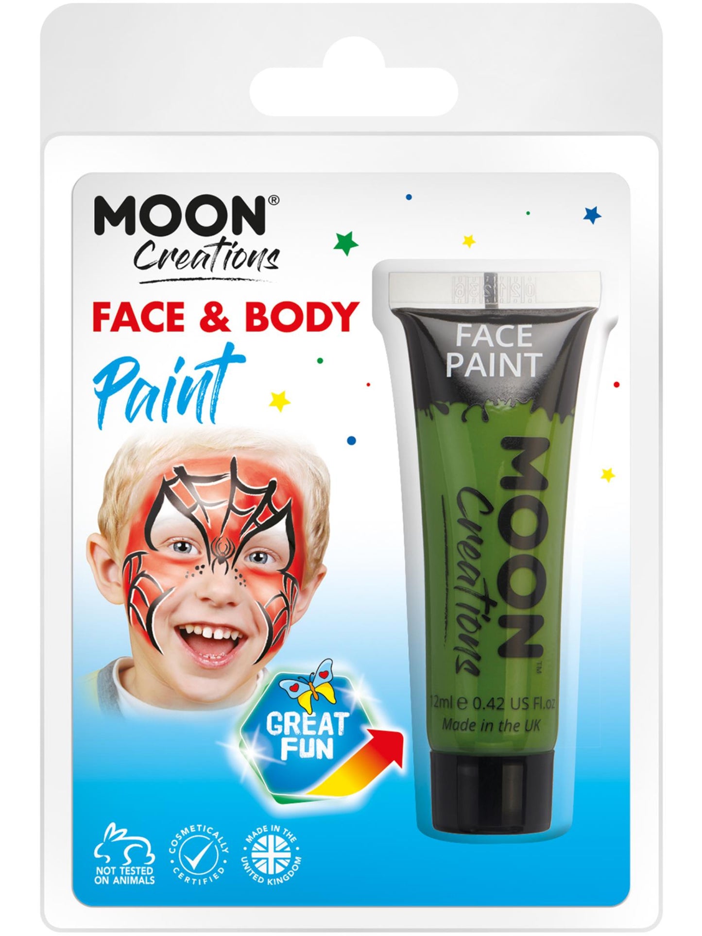 Peinture pour le visage et le corps Moon Creations, vert, vente en gros