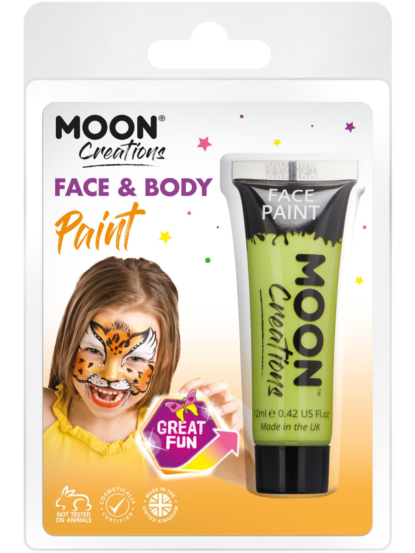Peinture pour le visage et le corps Moon Creations, vert citron, vente en gros