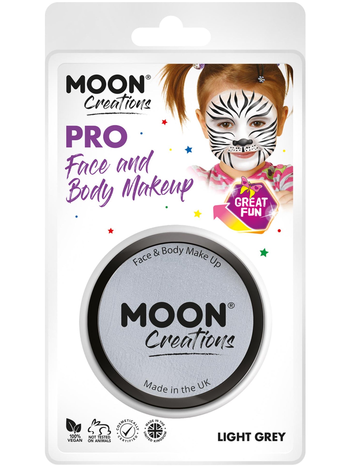Pot à gâteau de peinture pour le visage Moon Creations Pro, gris clair, vente en gros