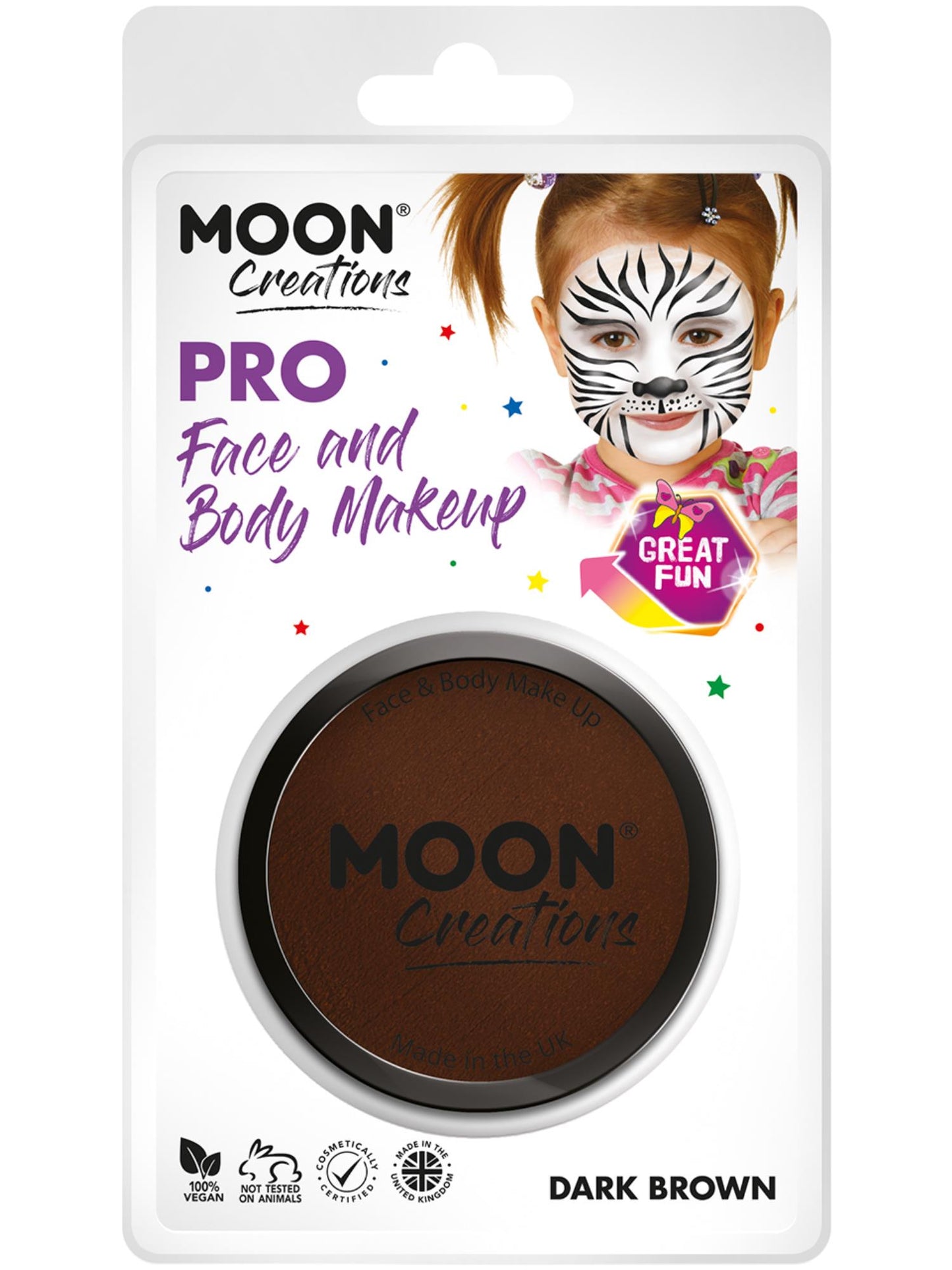 Moon Creations Pro Face Paint Cake Pot, Dark Brown Wholesale