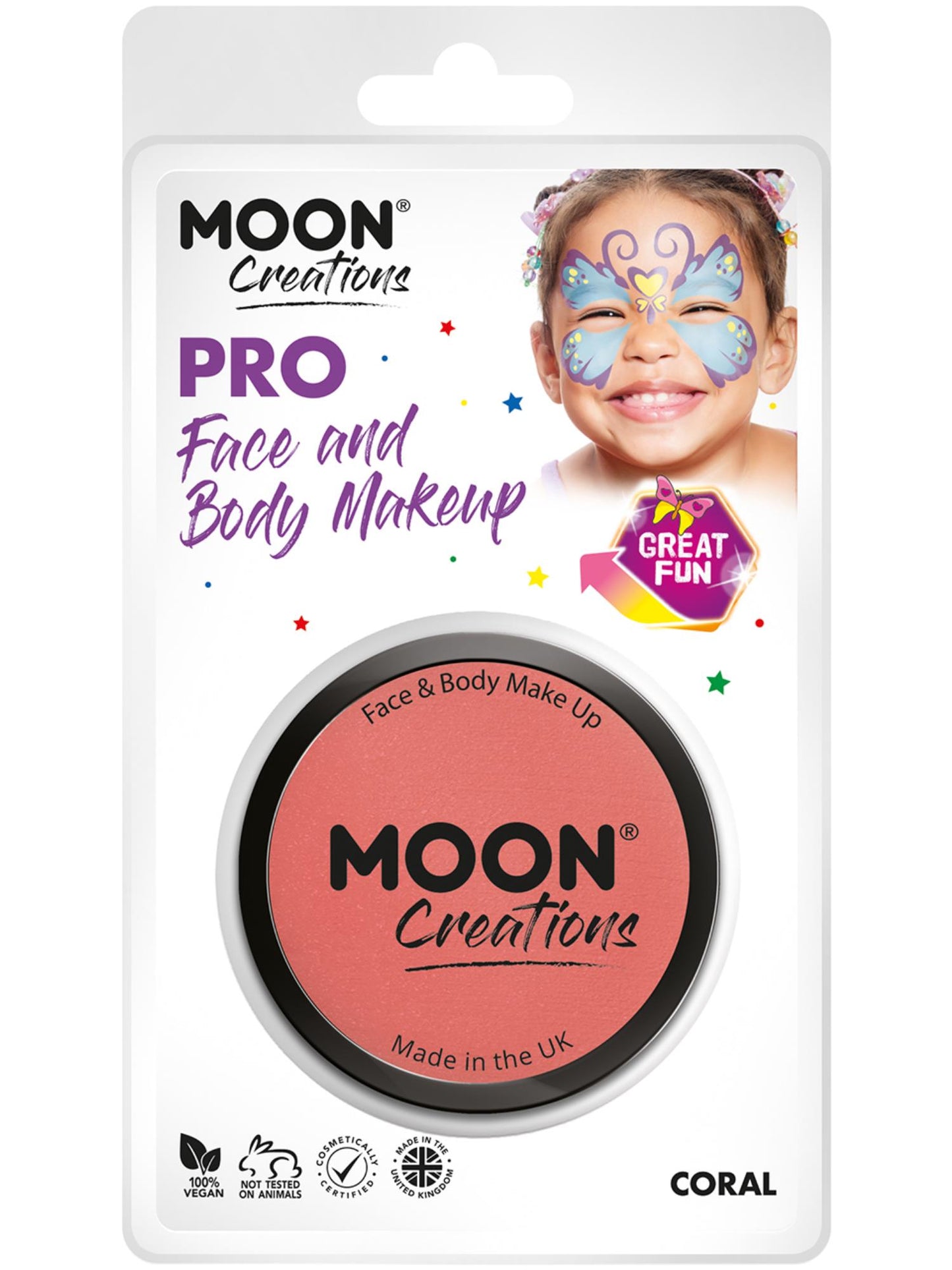Moon Creations Pro Face Paint Cake Pot, Coral Wholesale