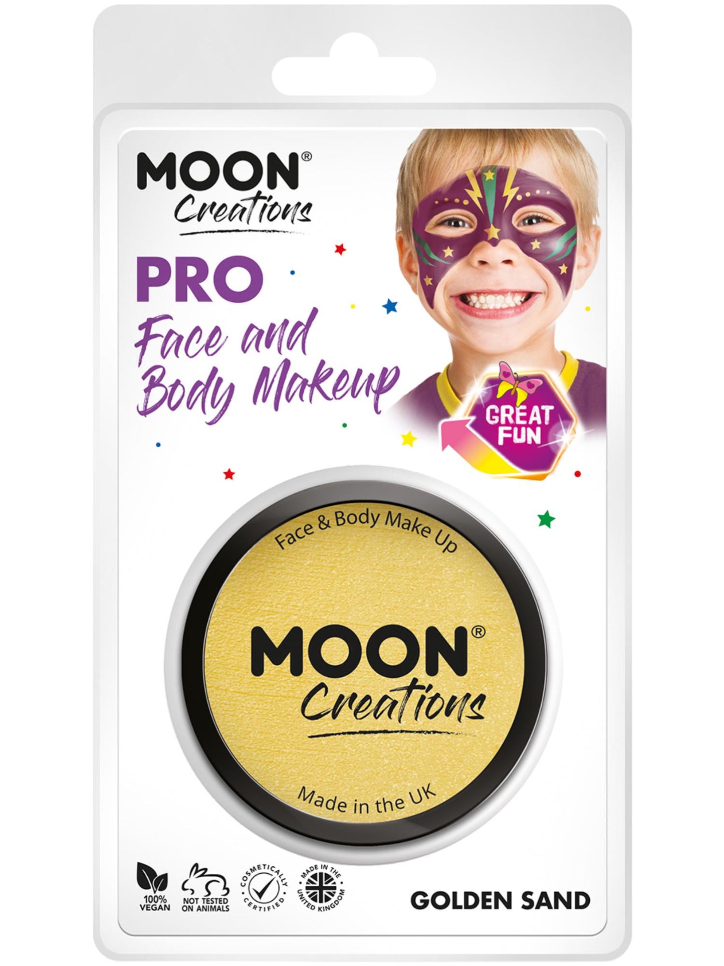 Pot à gâteau de peinture pour le visage Moon Creations Pro, vente en gros de sable doré