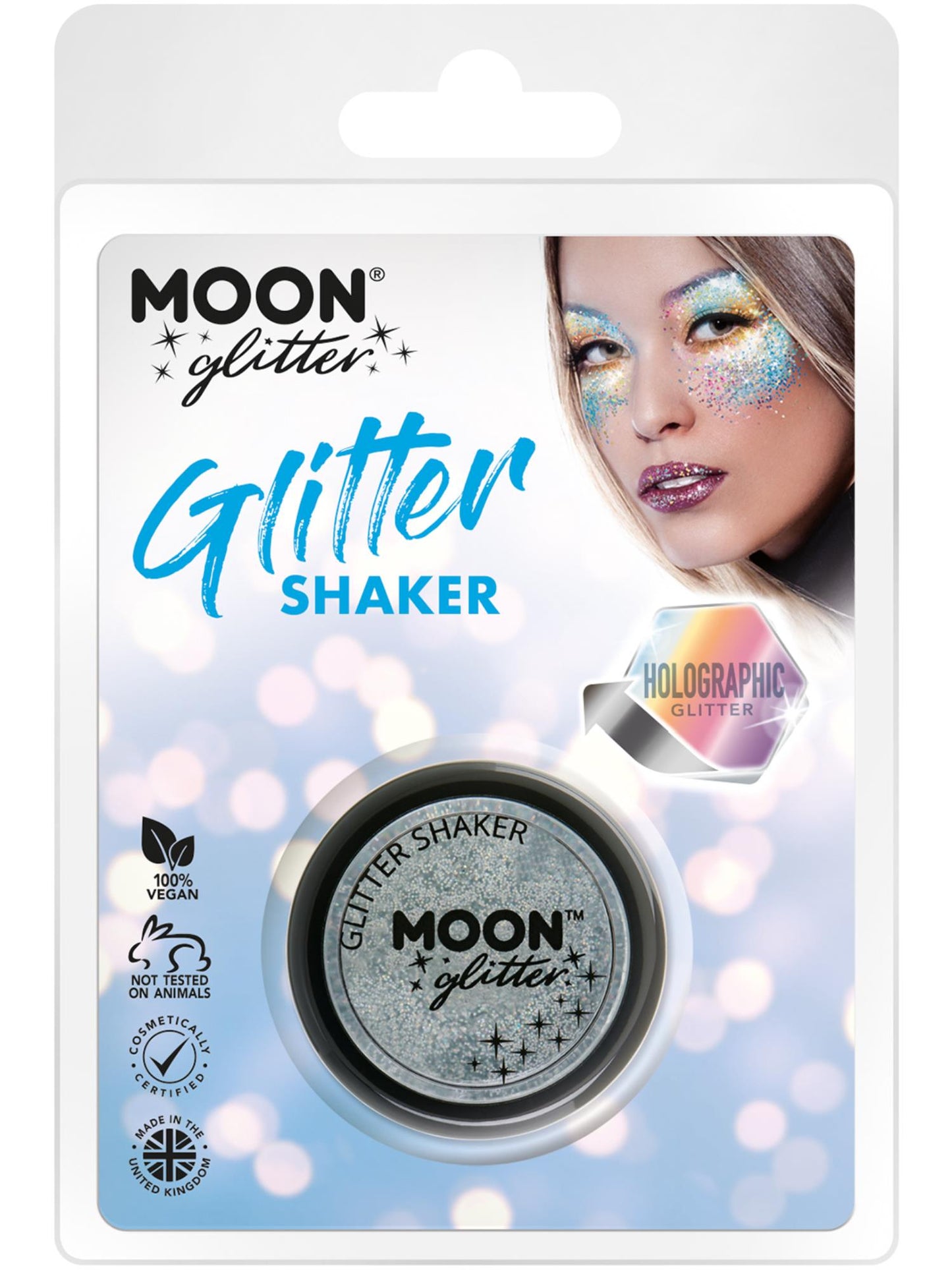 Moon Glitter Holographic Glitter Shakers, Silver Wholesale