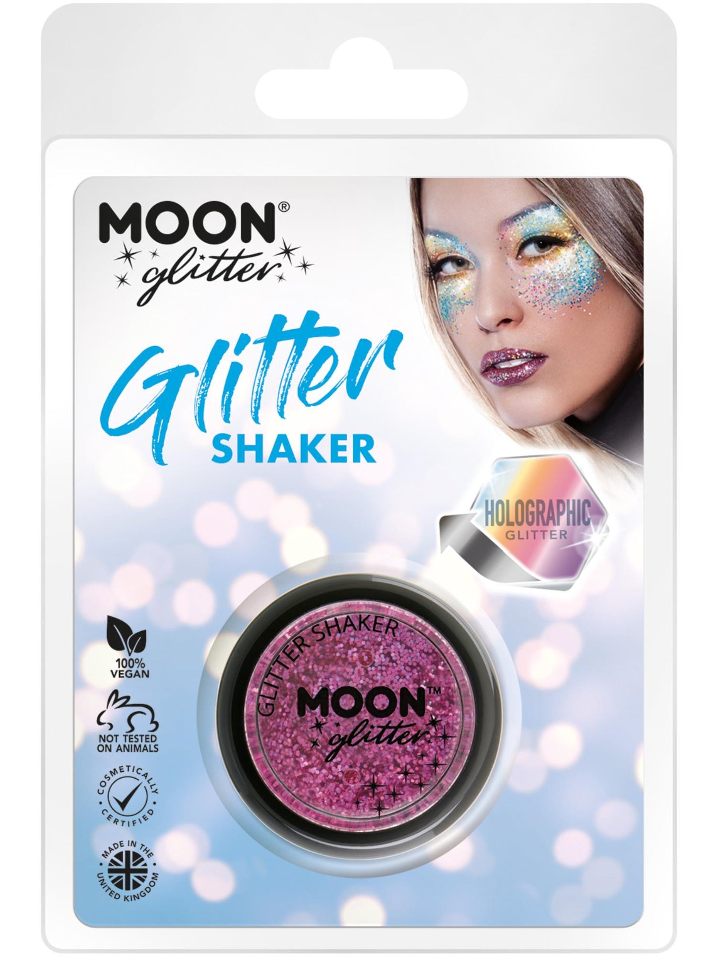 Moon Glitter Holographic Glitter Shakers, Pink Wholesale