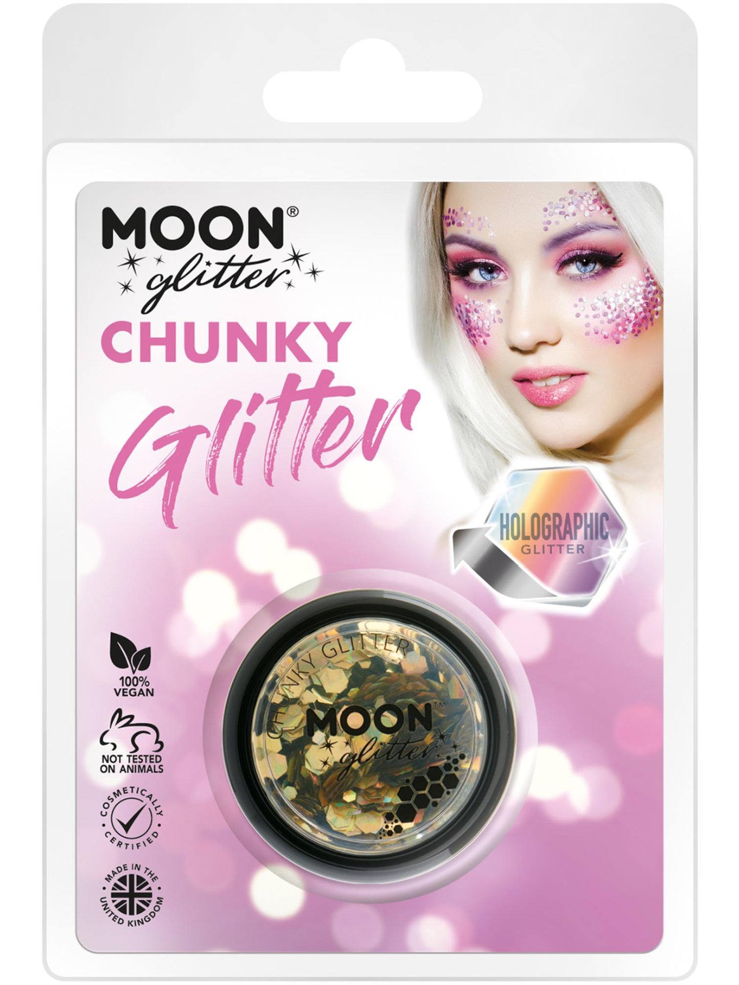 Moon Glitter Holographic Chunky Glitter, Gold Wholesale