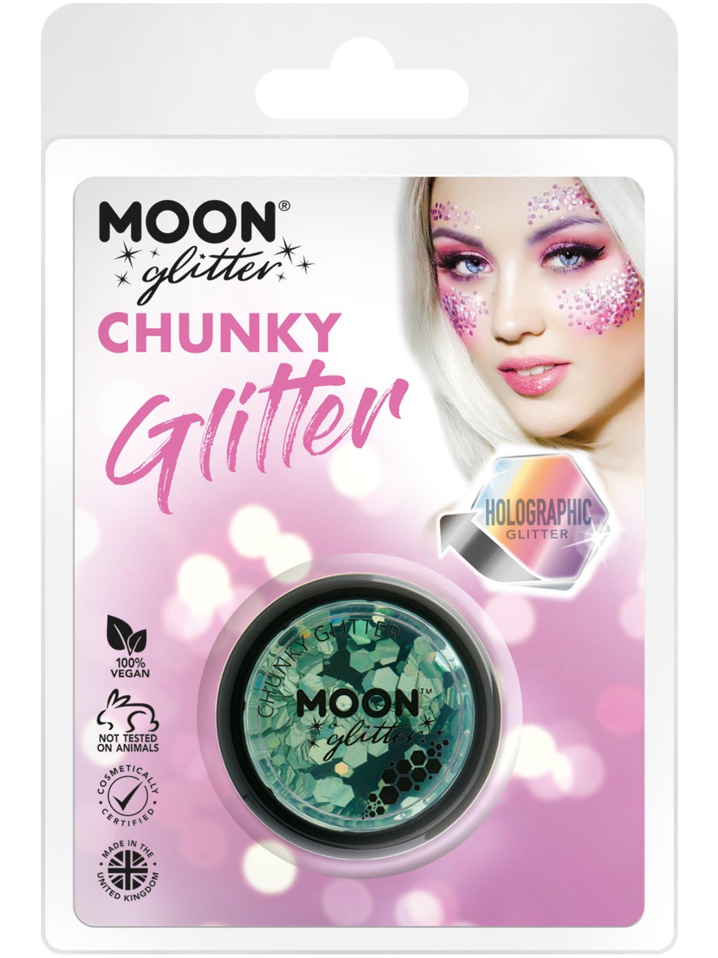 Moon Glitter Holographic Chunky Glitter, Green Wholesale