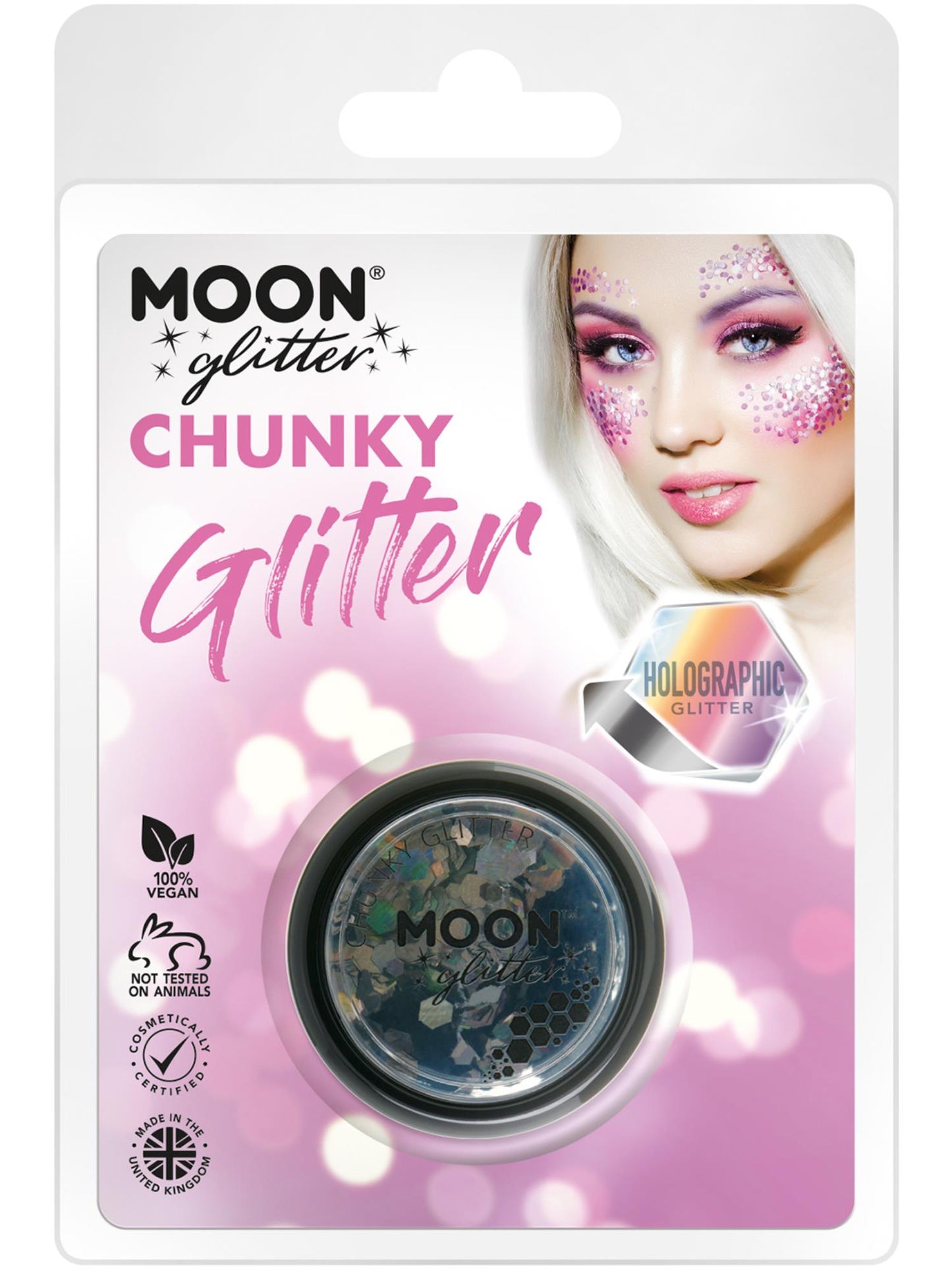 Moon Glitter Holographic Chunky Glitter, Black Wholesale