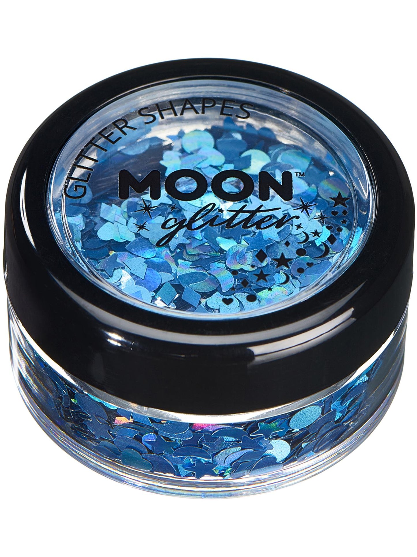 Moon Glitter Holographic Glitter Shapes, Blue Wholesale