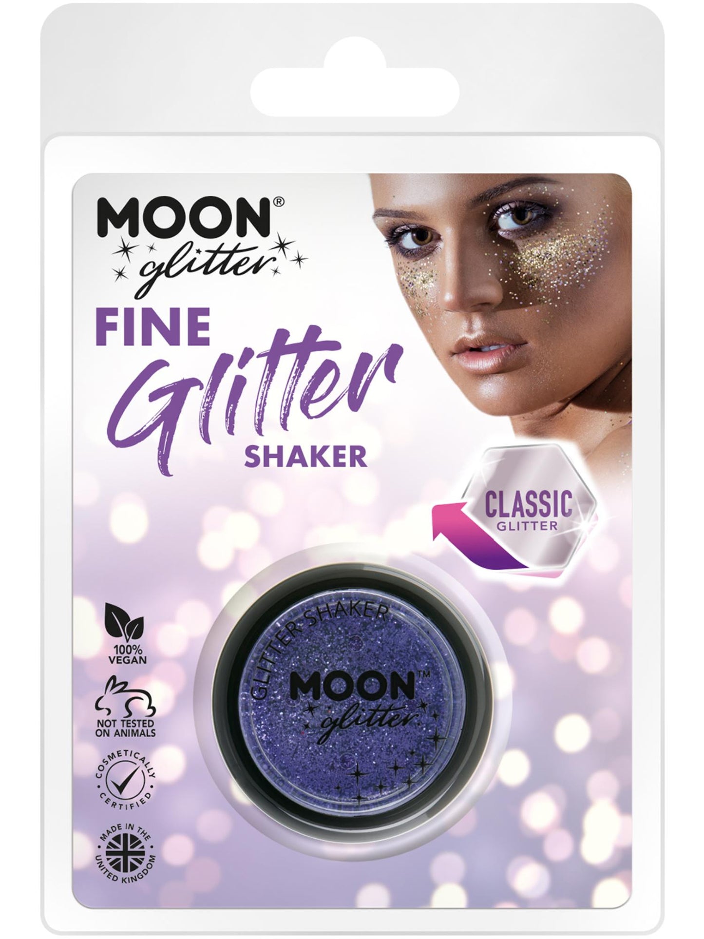 Shakers à paillettes fines classiques Moon Glitter, lavande en gros