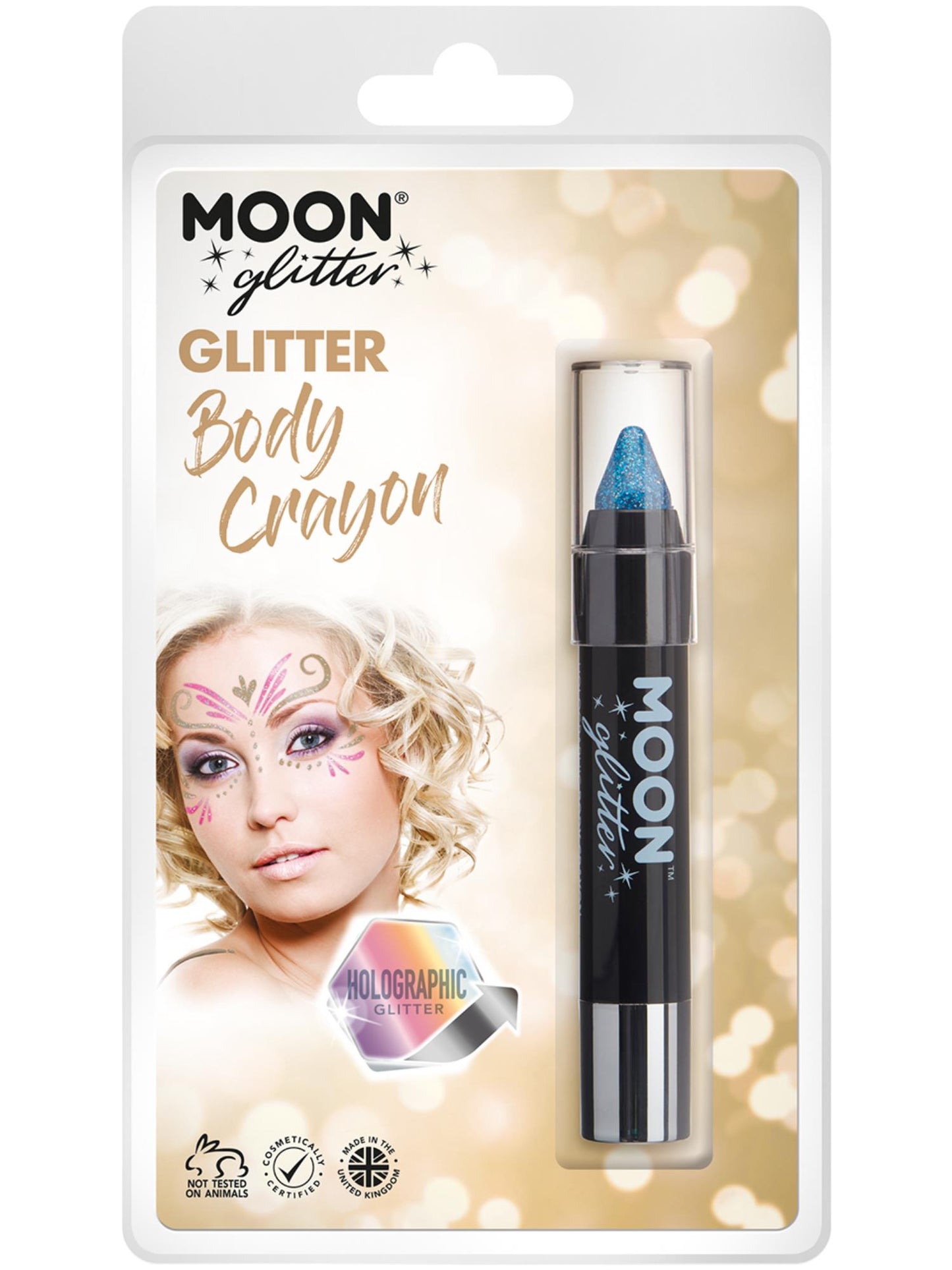 Moon Glitter Holographic Body Crayons, Blue Wholesale