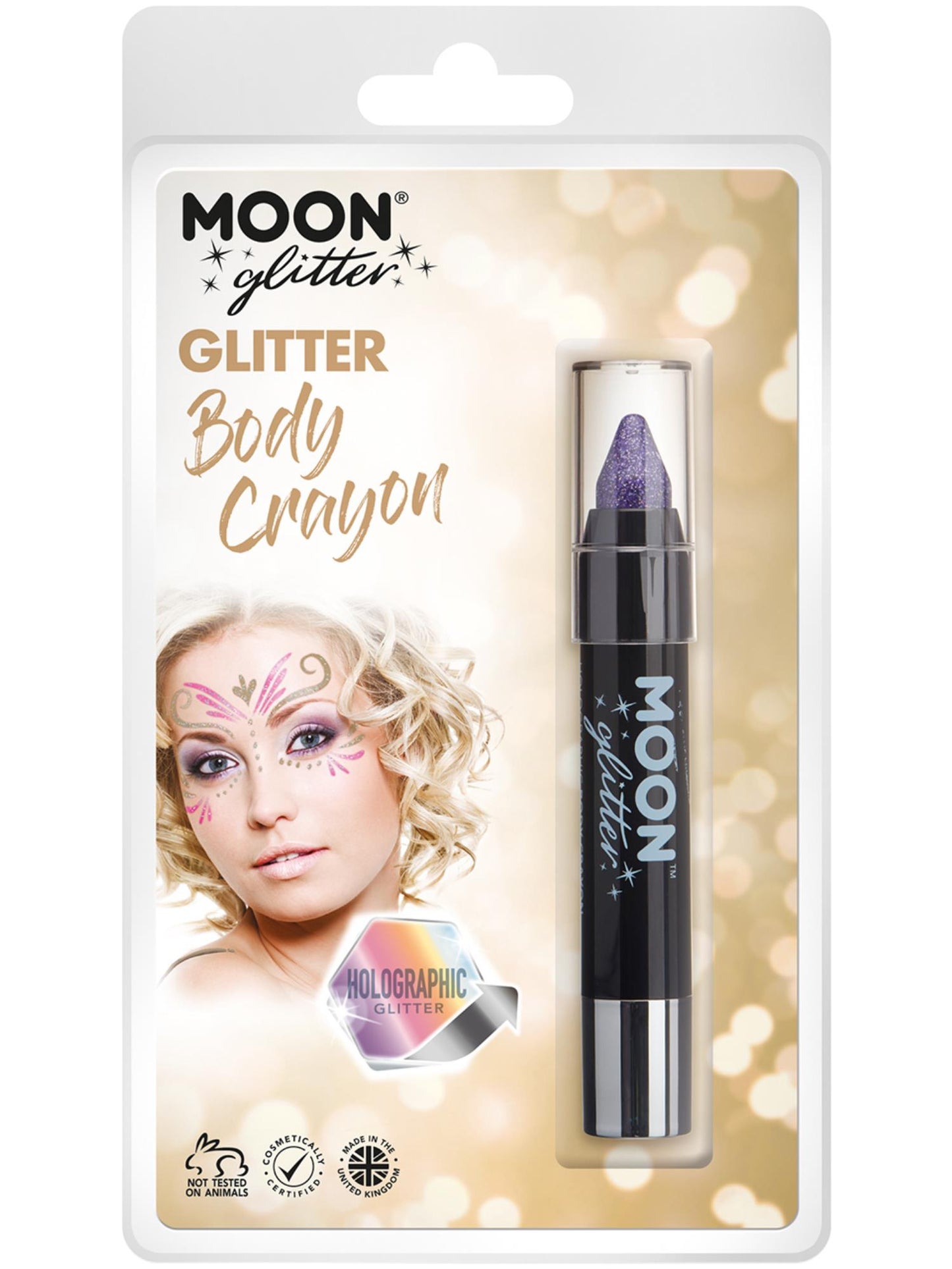 Moon Glitter Holographic Body Crayons, Purple Wholesale