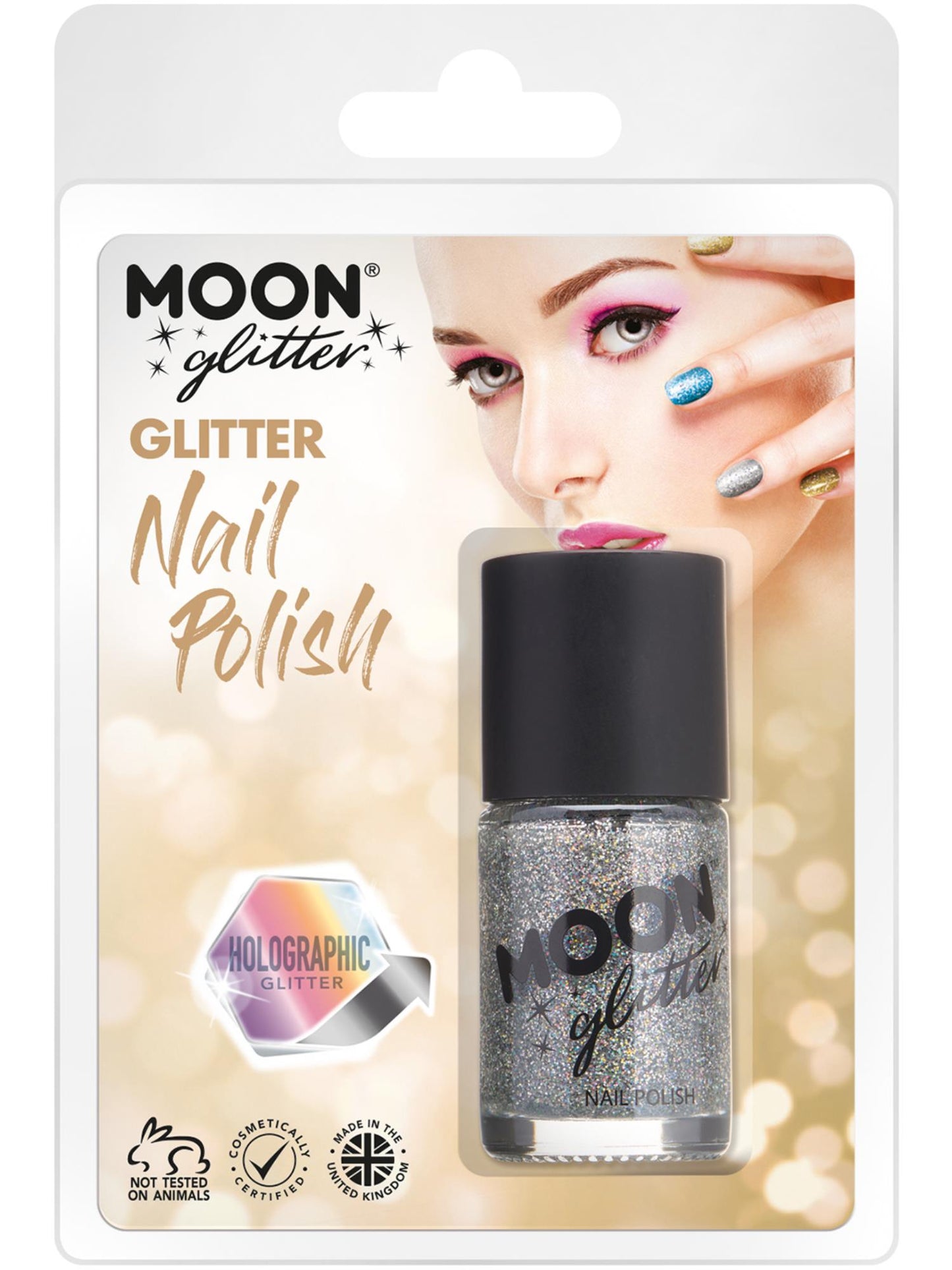 Moon Glitter Holographic Nail Polish, Silver Wholesale