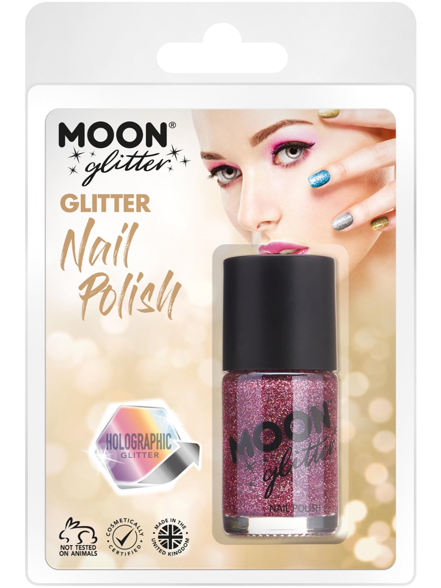 Moon Glitter Holographic Nail Polish, Pink Wholesale