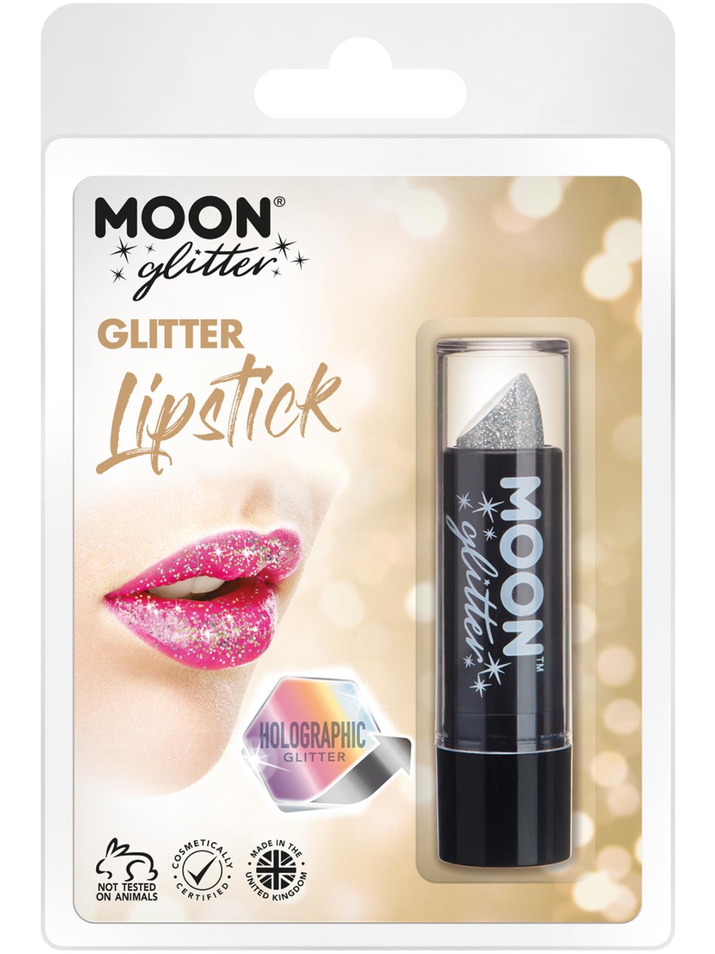 Rouge à lèvres pailleté holographique Moon Glitter, argent, vente en gros
