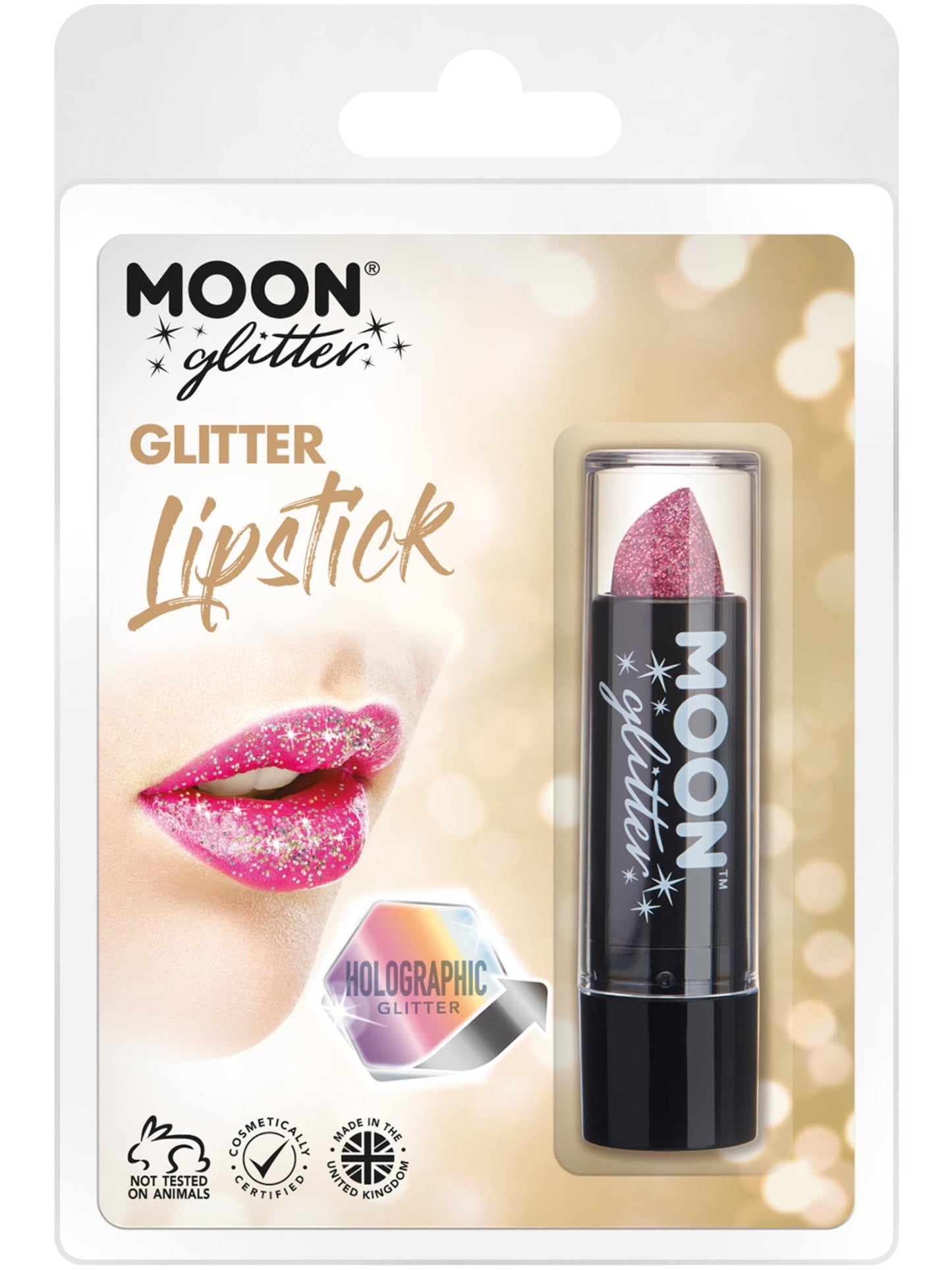 Rouge à lèvres pailleté holographique Moon Glitter, rose, vente en gros