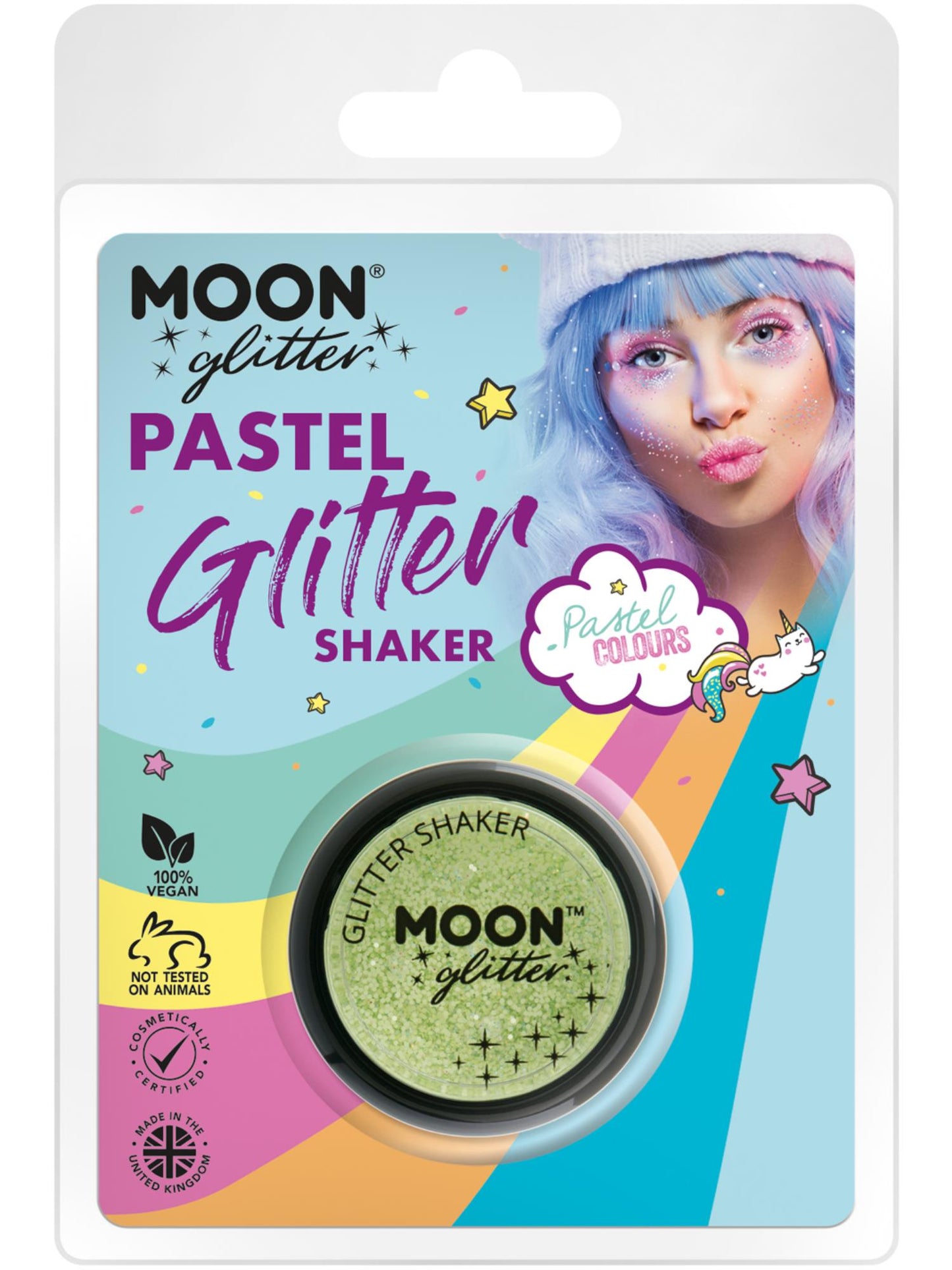 Moon Glitter Pastel Glitter Shakers, Mint Wholesale