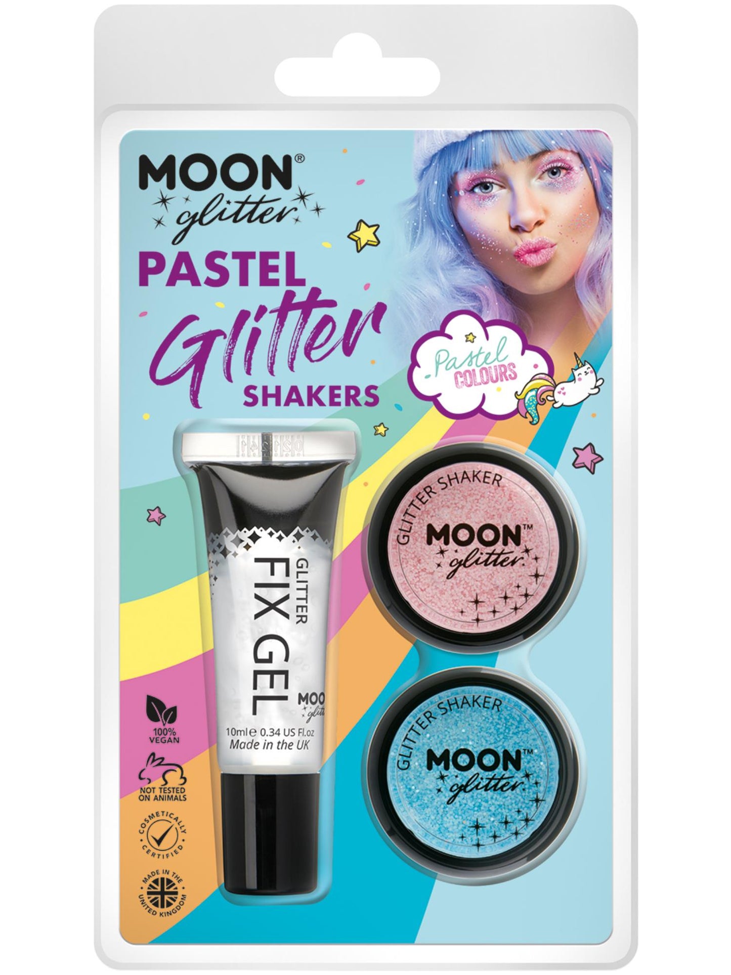 Shakers à paillettes pastel Moon Glitter, vente en gros