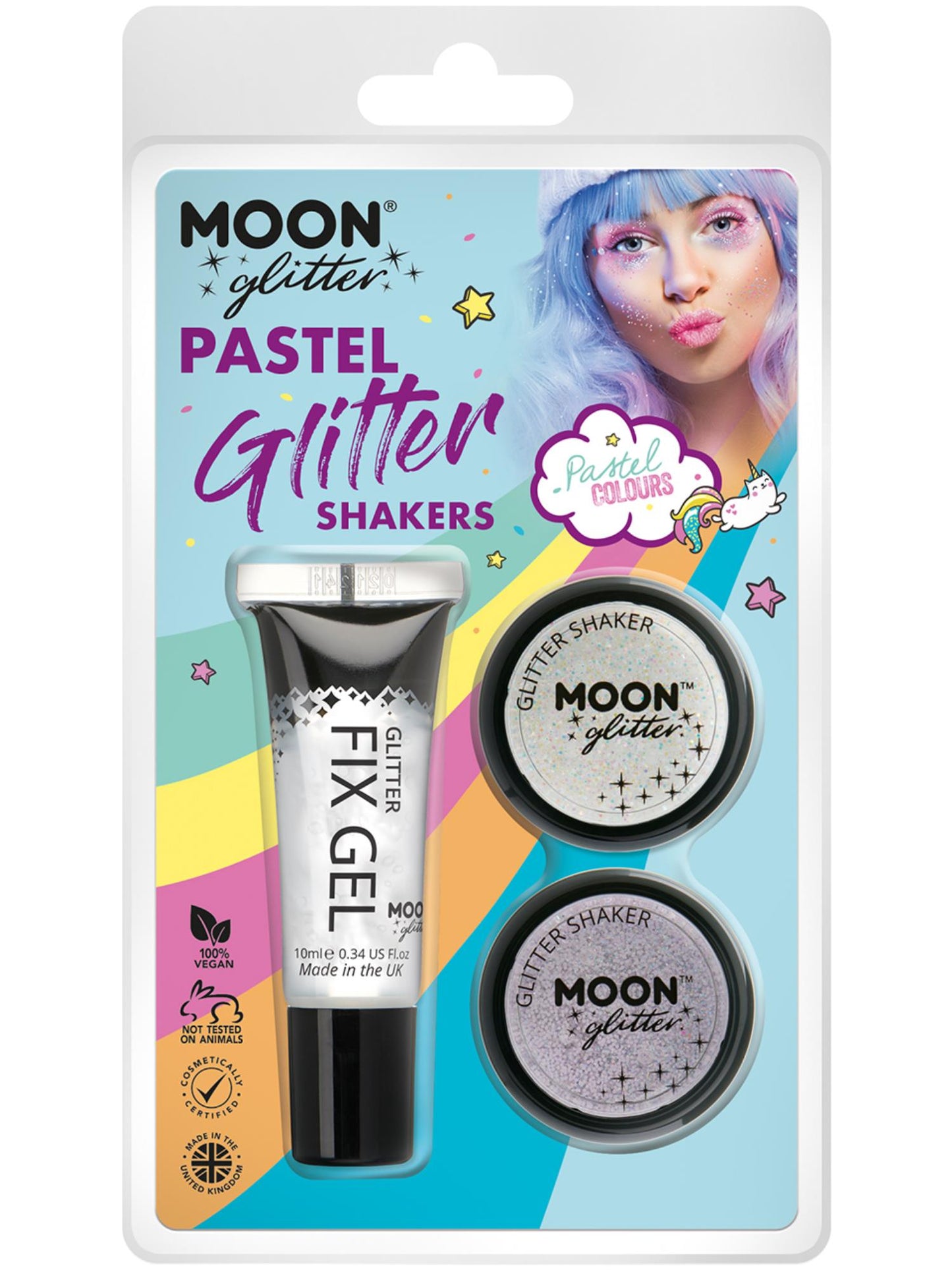 Shakers à paillettes pastel Moon Glitter, vente en gros