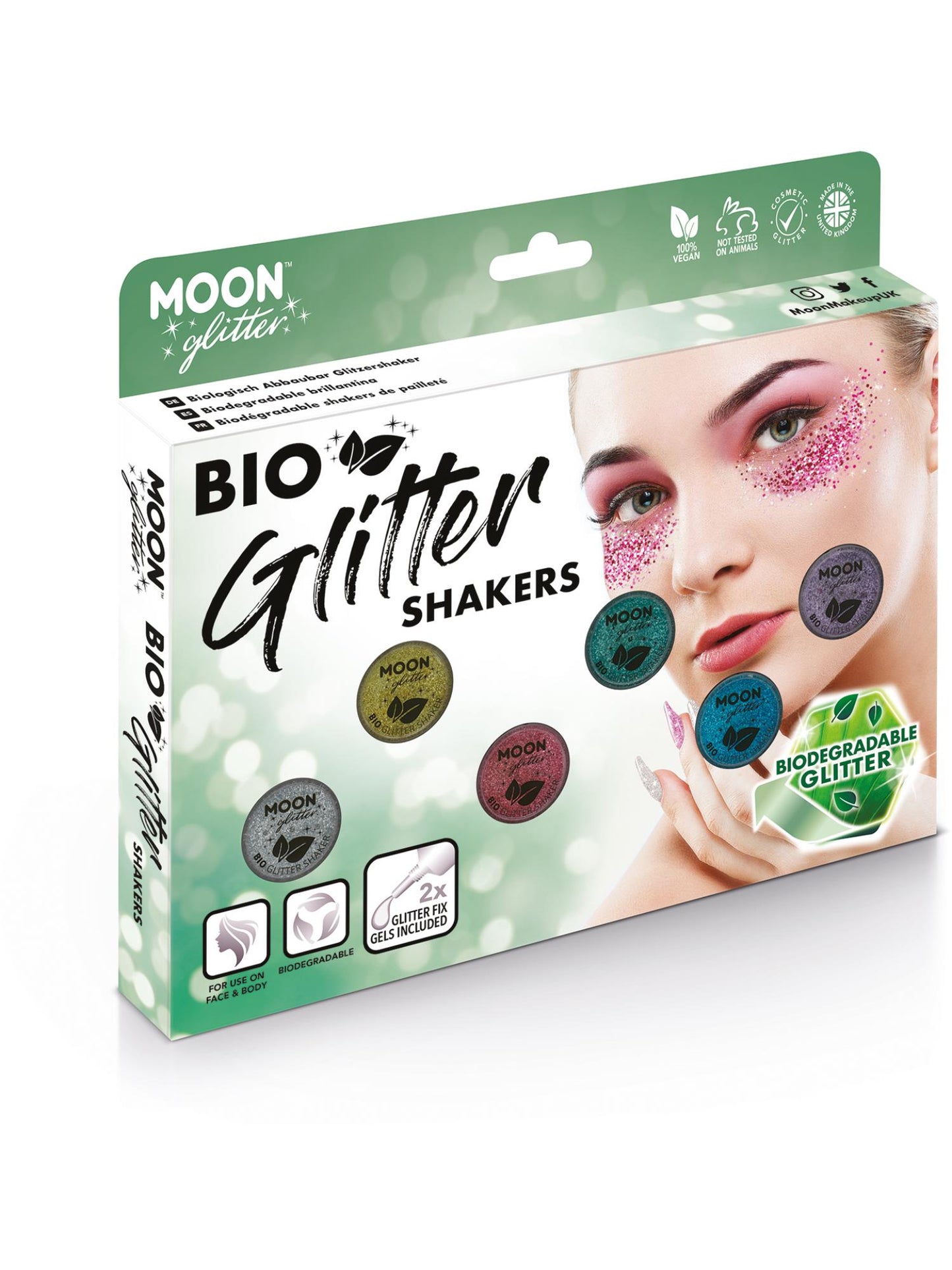 Shakers à paillettes biologiques Moon Glitter, assortiment en gros
