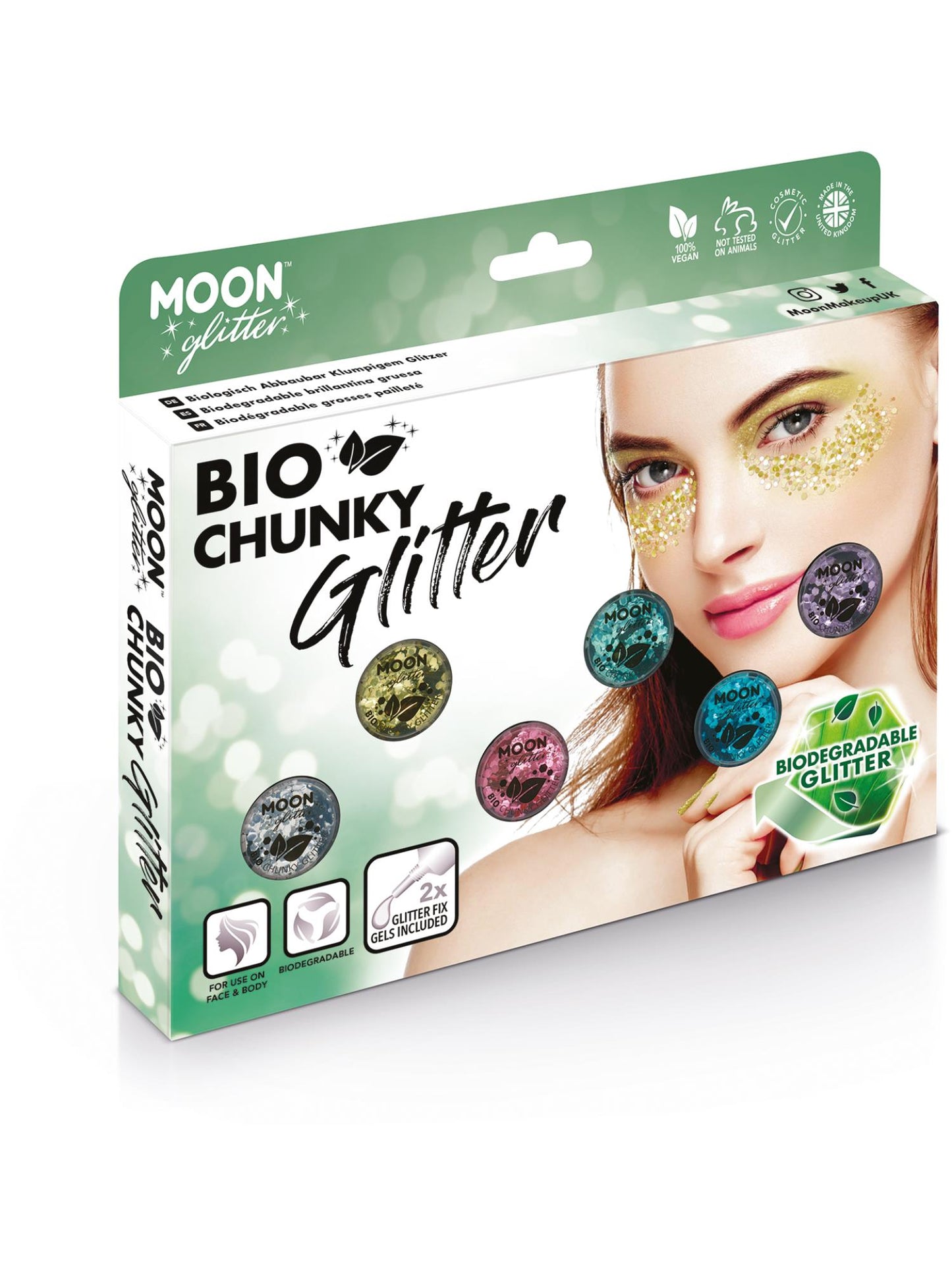 Moon Glitter Bio Chunky Glitter, Assorted Wholesale