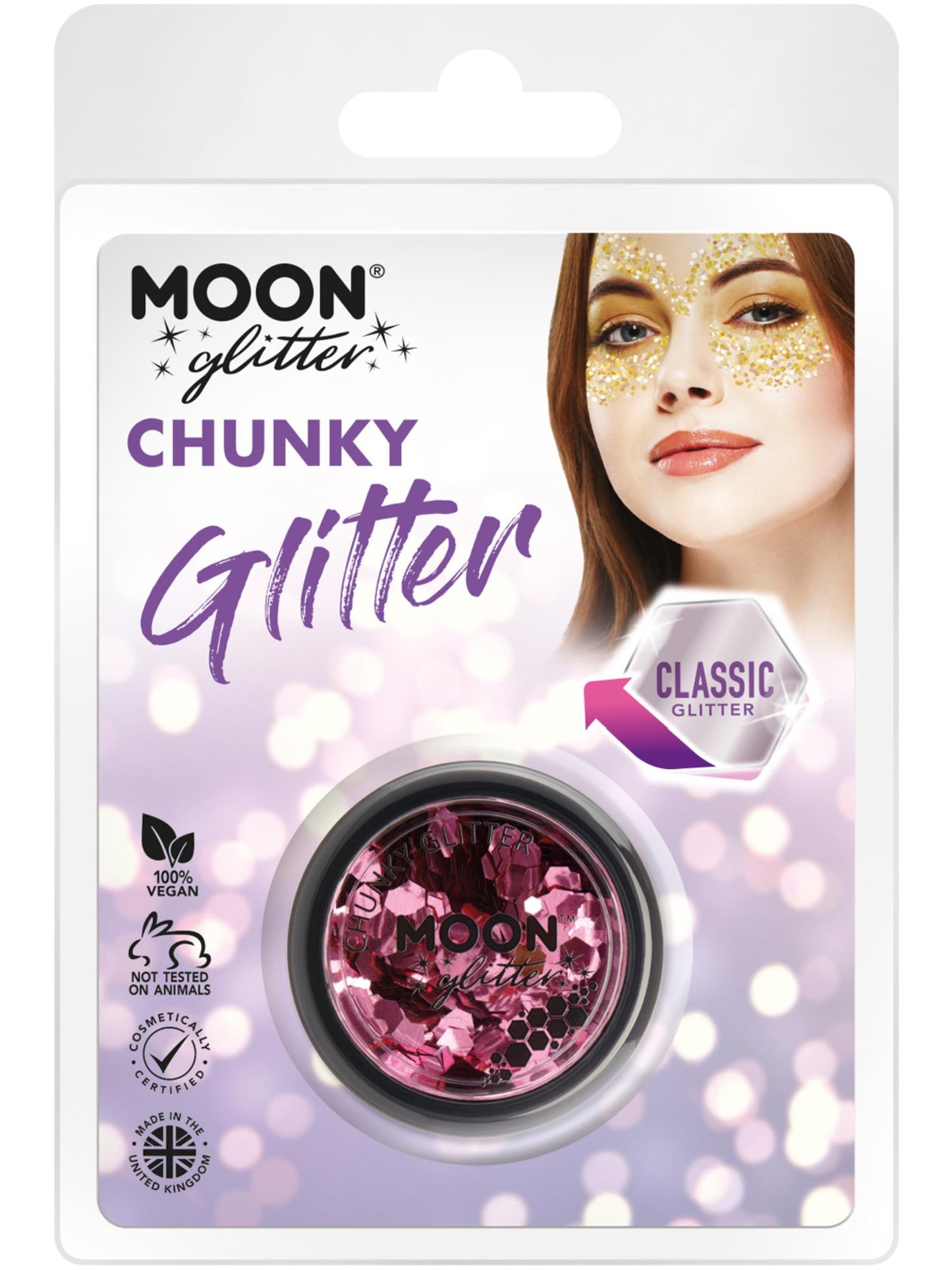 Moon Glitter Classic Chunky Glitter, Pink Wholesale