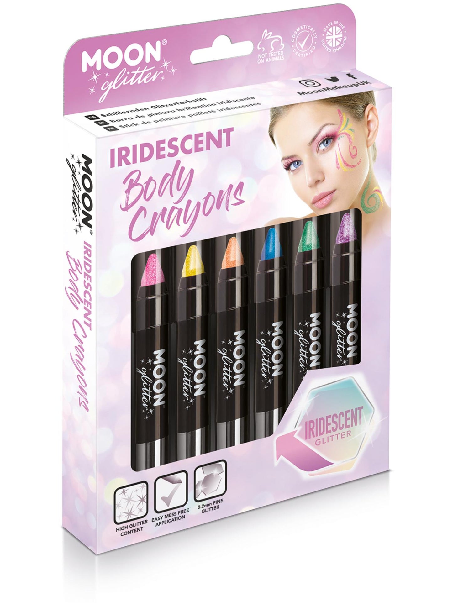 Moon Glitter Iridescent Body Crayons, Assorted Wholesale