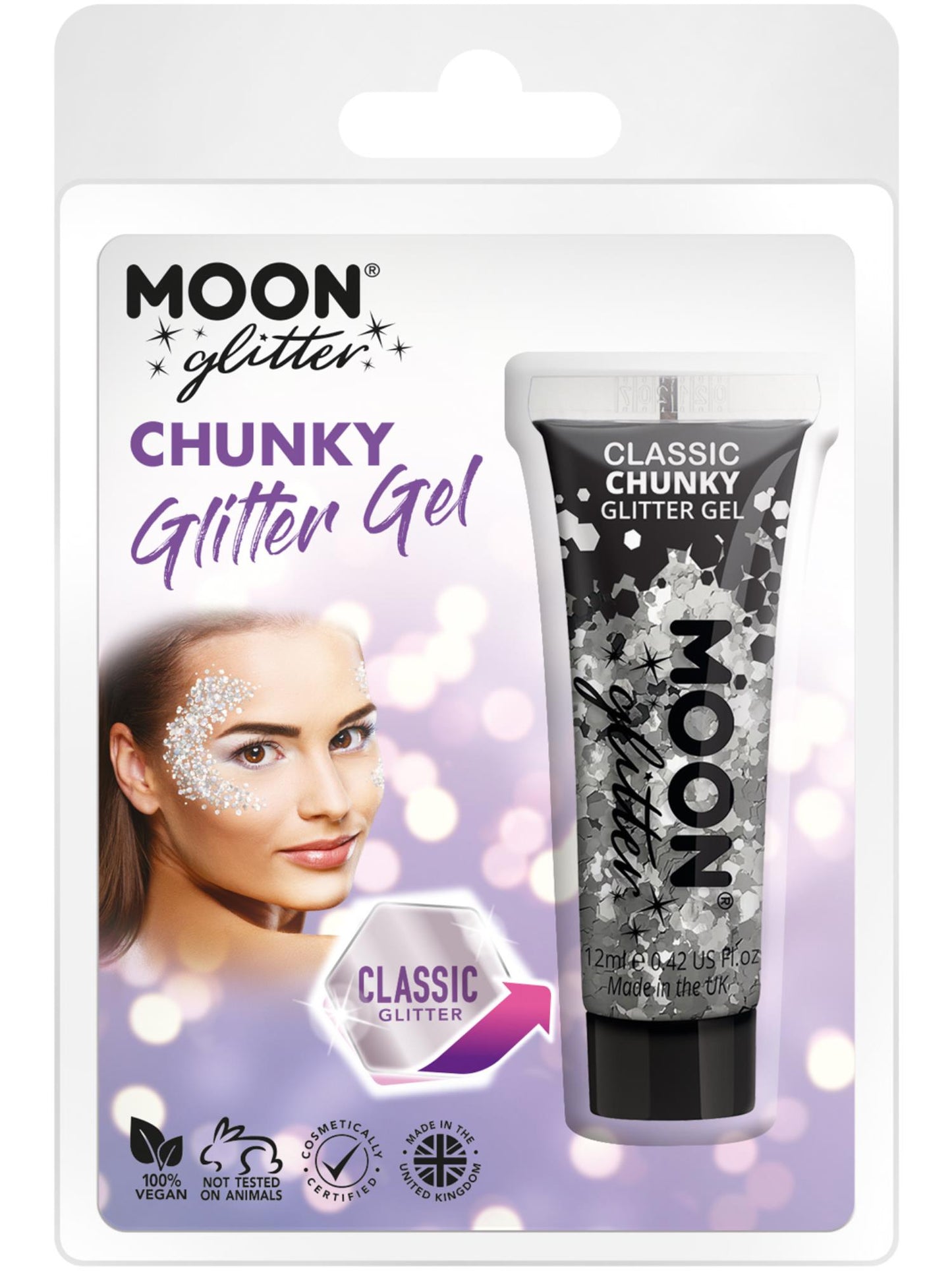 Moon Glitter Classic Chunky Glitter Gel, Silver Wholesale