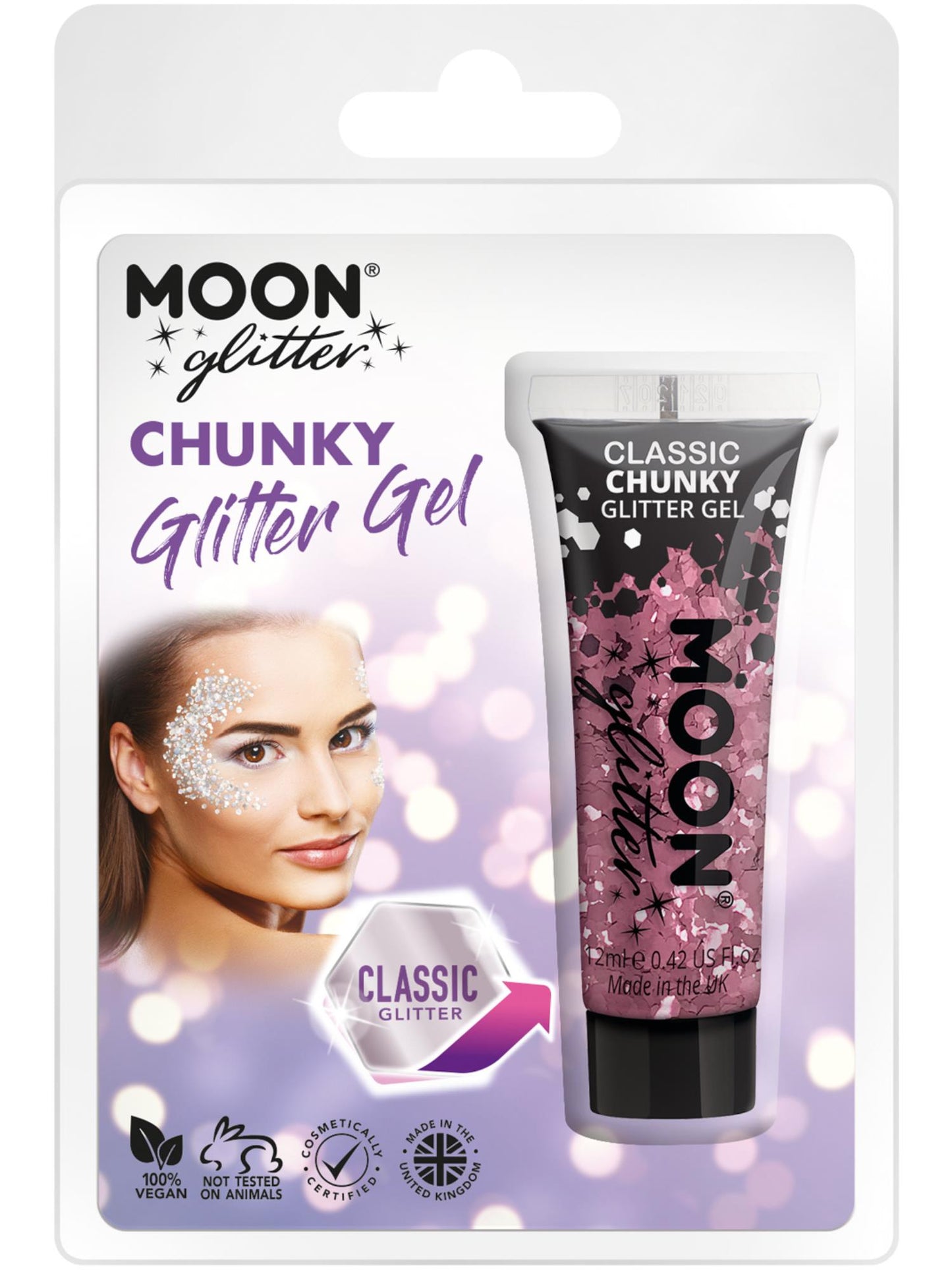 Moon Glitter Classic Chunky Glitter Gel, Pink Wholesale