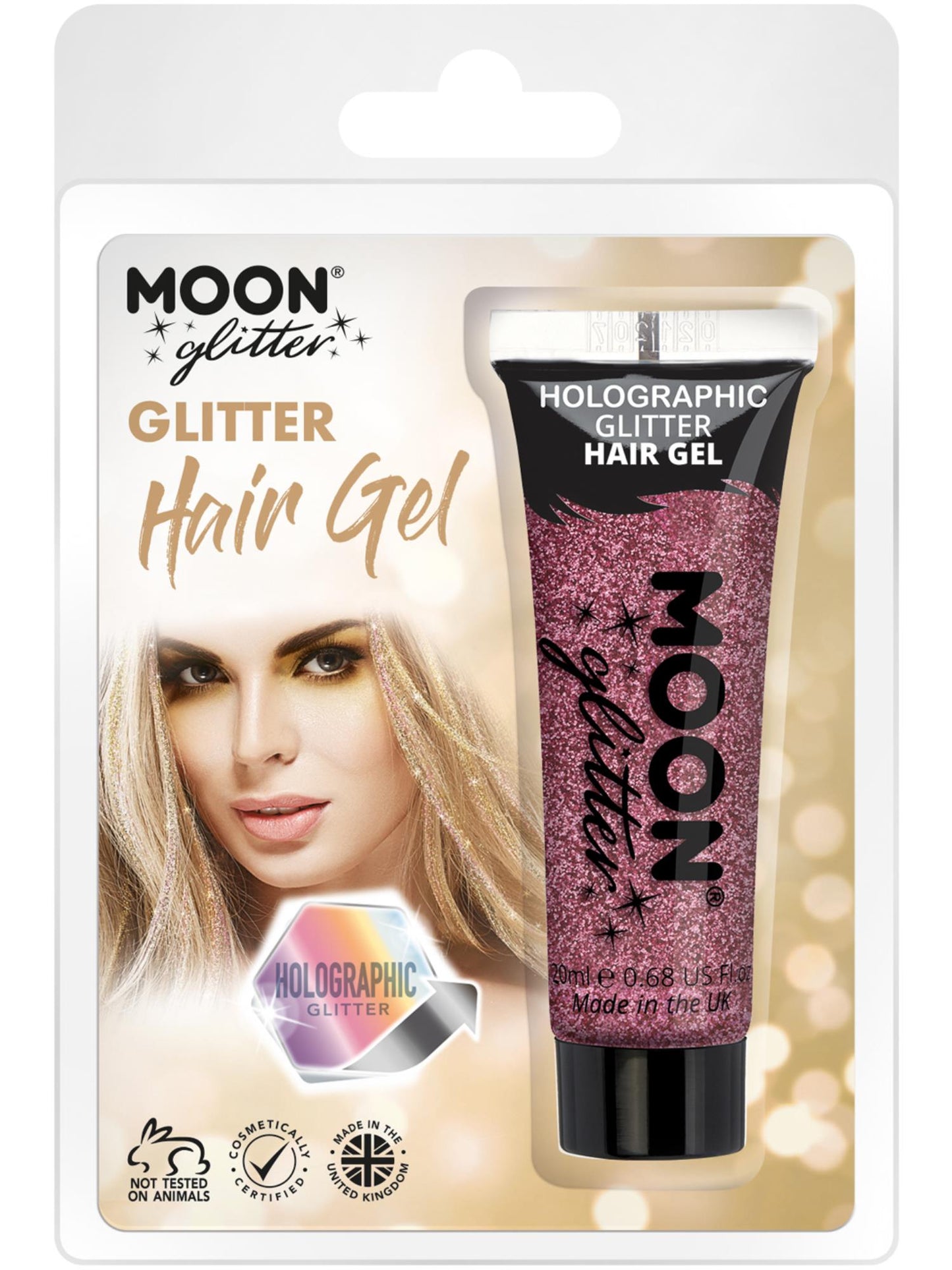 Moon Glitter Holographic Glitter Hair Gel, Pink Wholesale