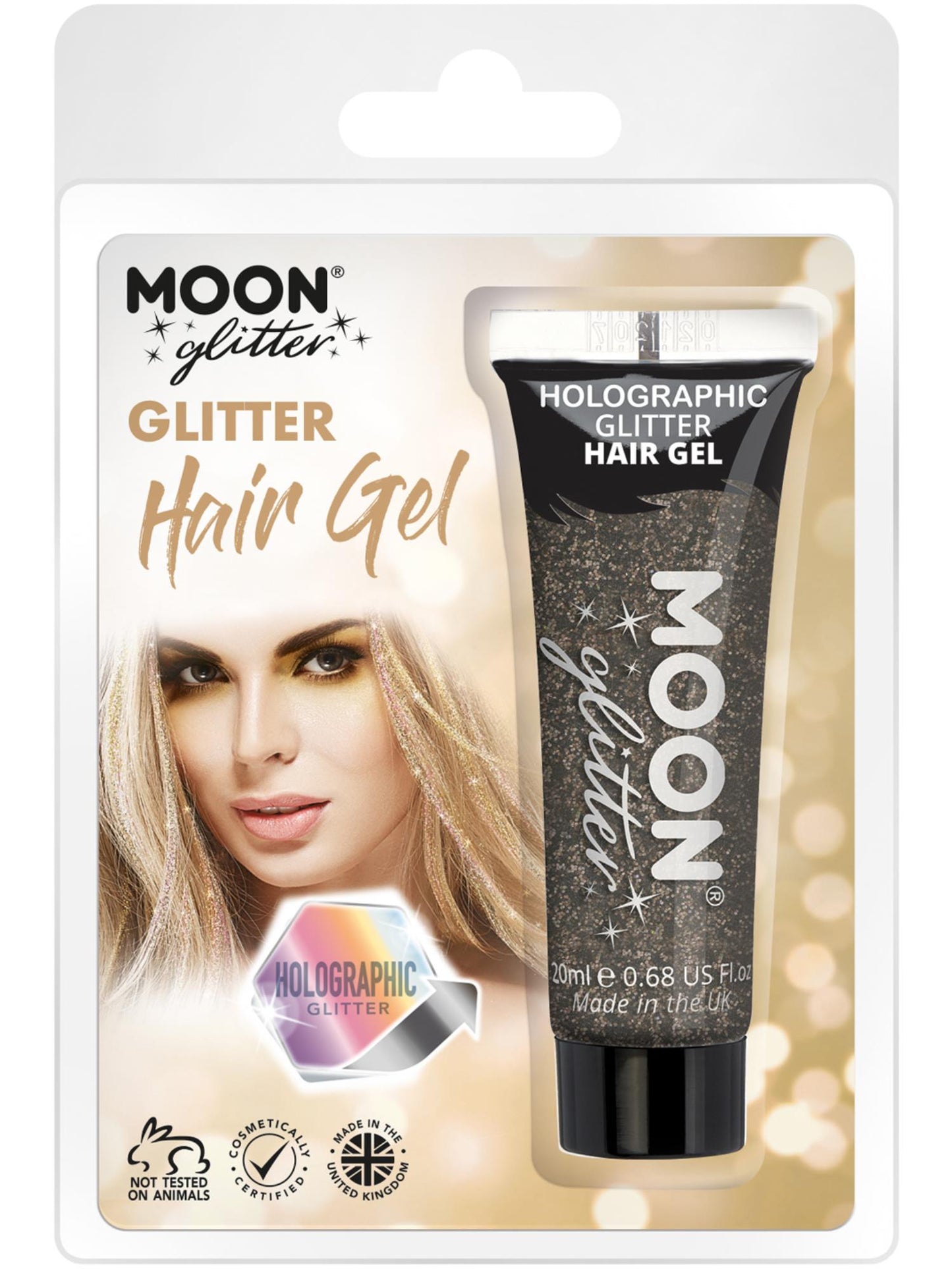 Moon Glitter Holographic Glitter Hair Gel, Black Wholesale