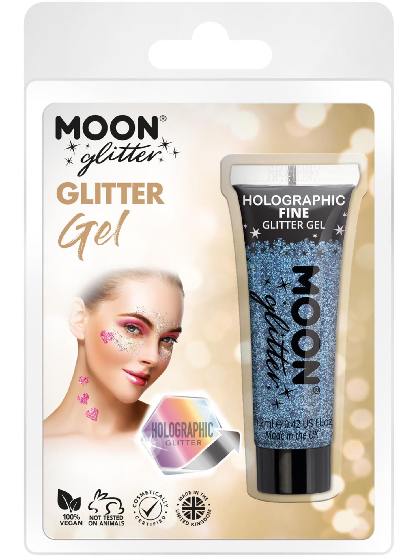 Gel pailleté holographique Moon Glitter, bleu, vente en gros