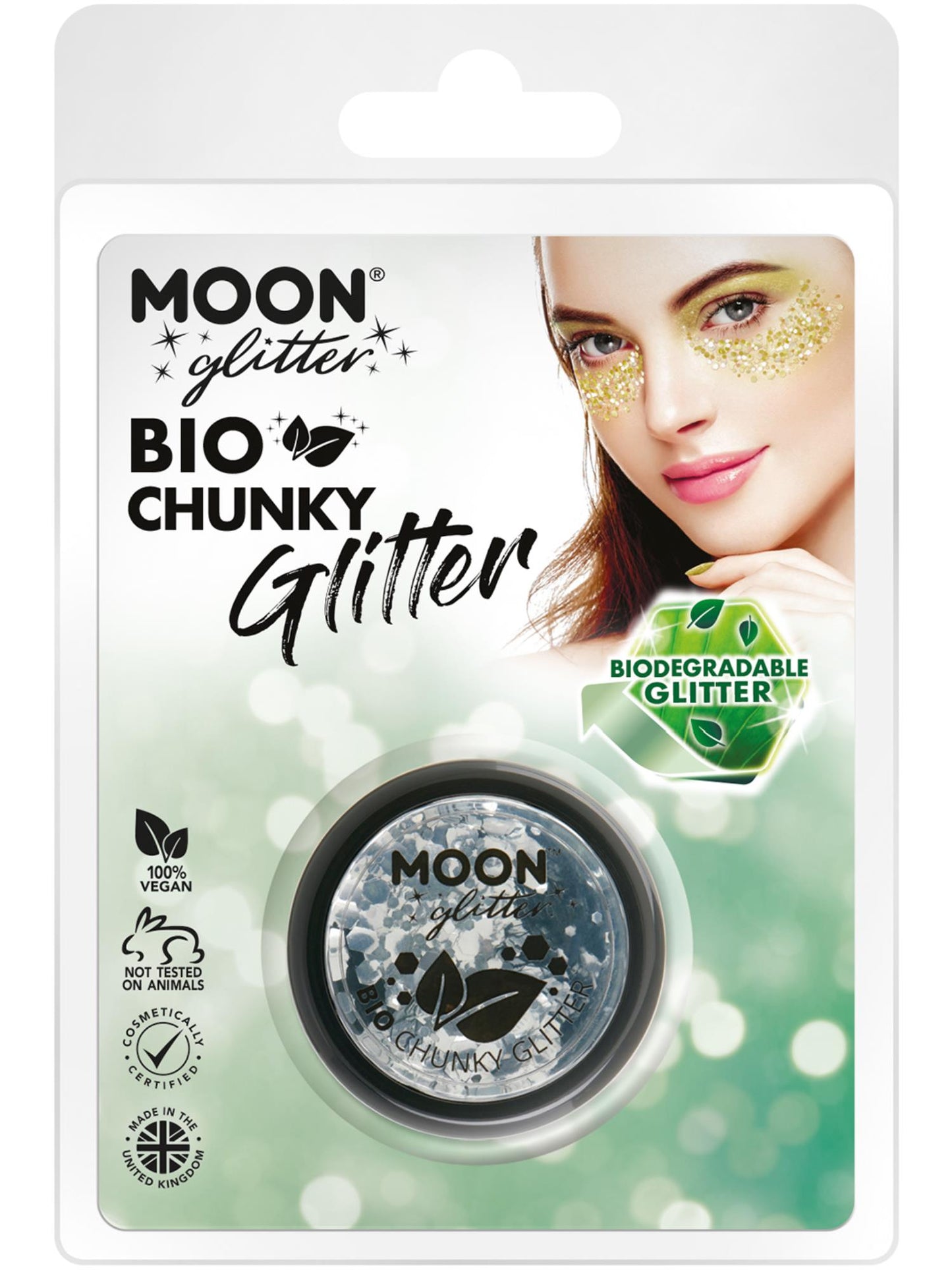 Paillettes épaisses Moon Glitter Bio, argent, vente en gros