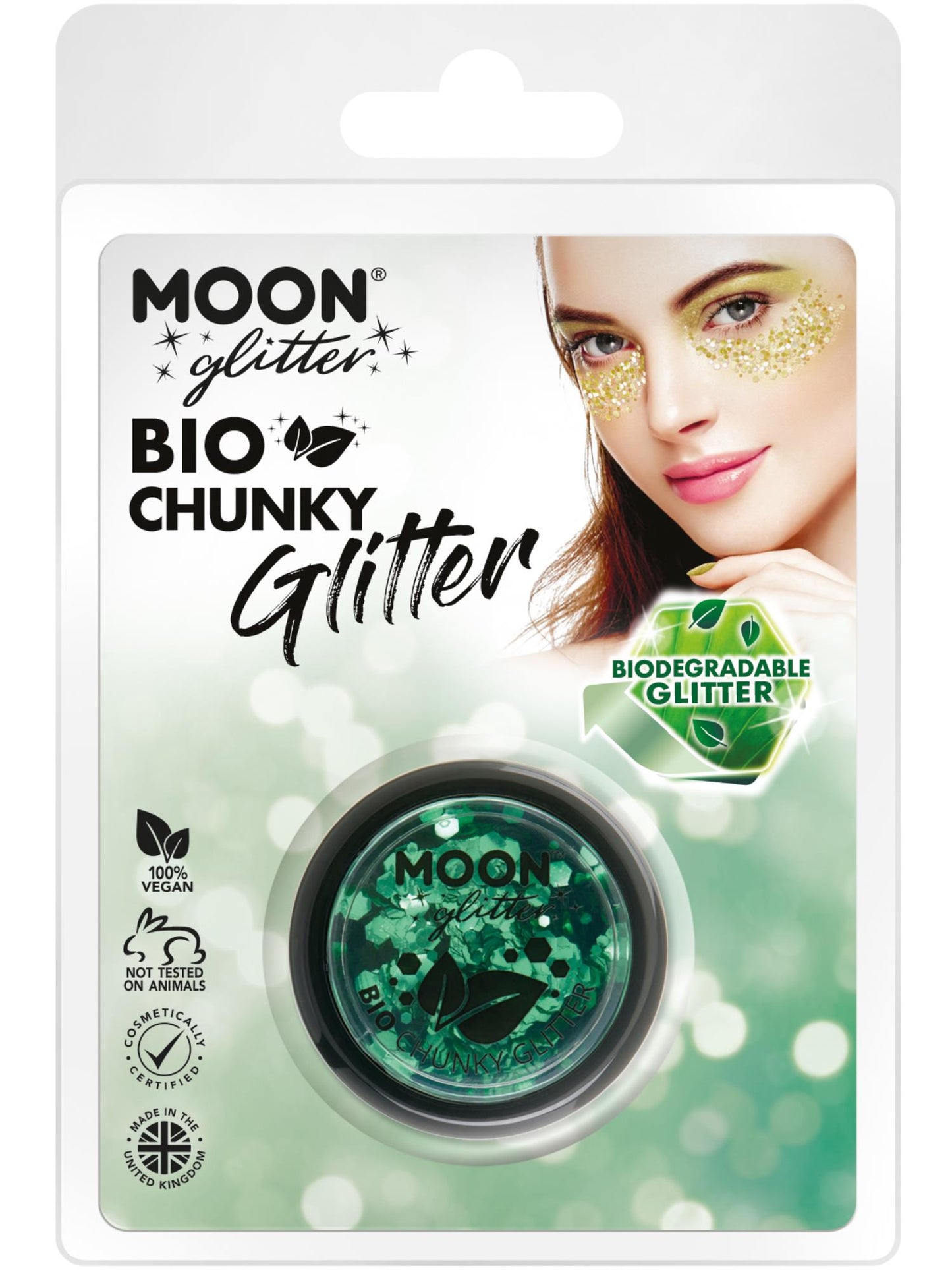 Moon Glitter Bio Chunky Glitter, Green Wholesale