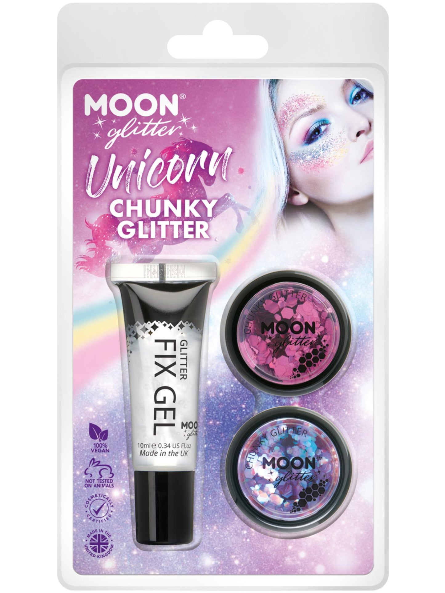 Moon Glitter Themed Clamshells, Pink Wholesale