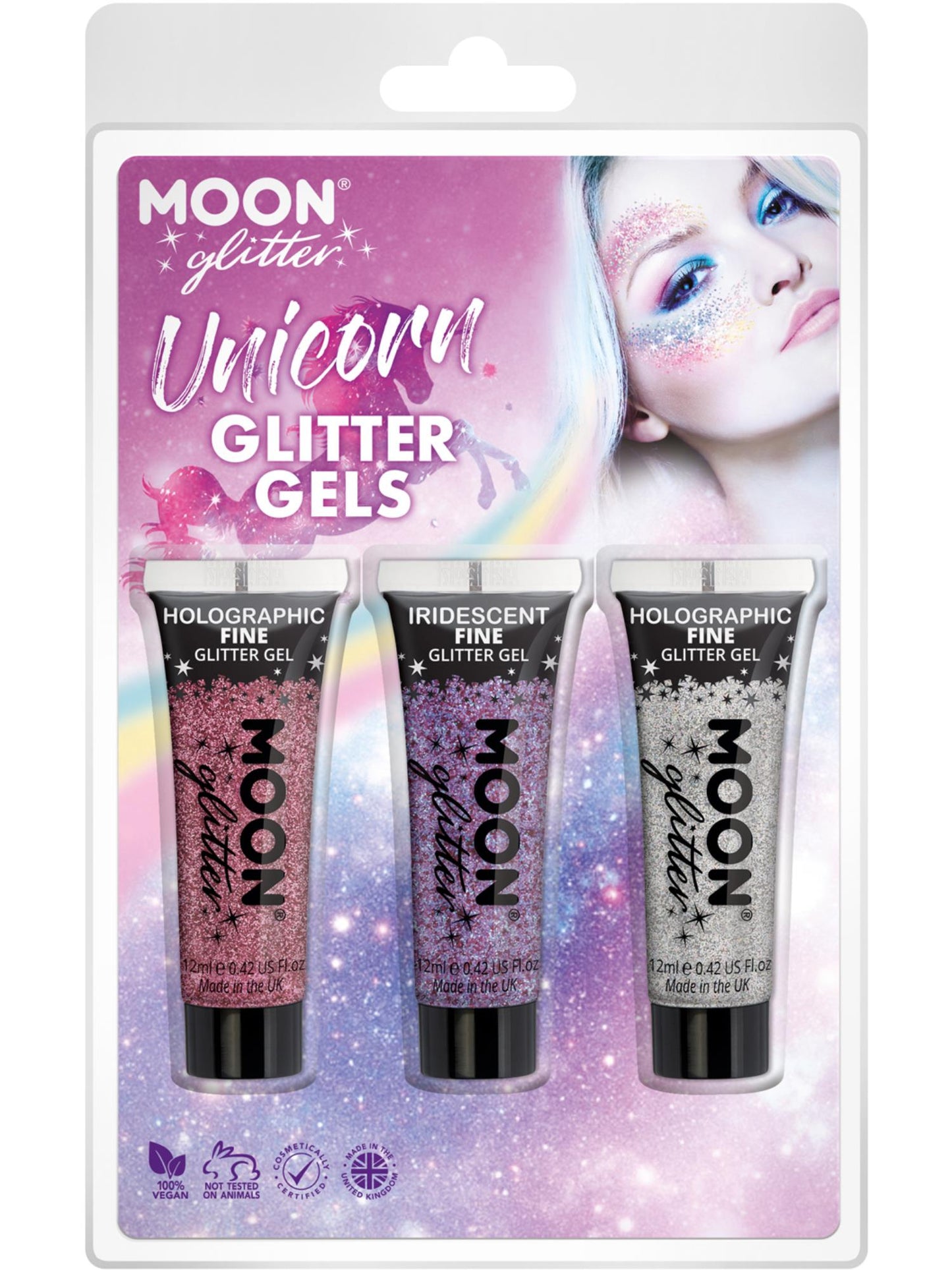 Moon Glitter Themed Clamshells, Pink Wholesale