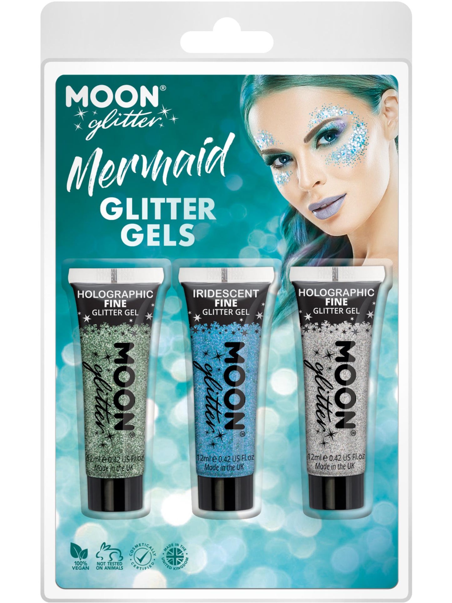 Moon Glitter Themed Clamshells, Blue Wholesale