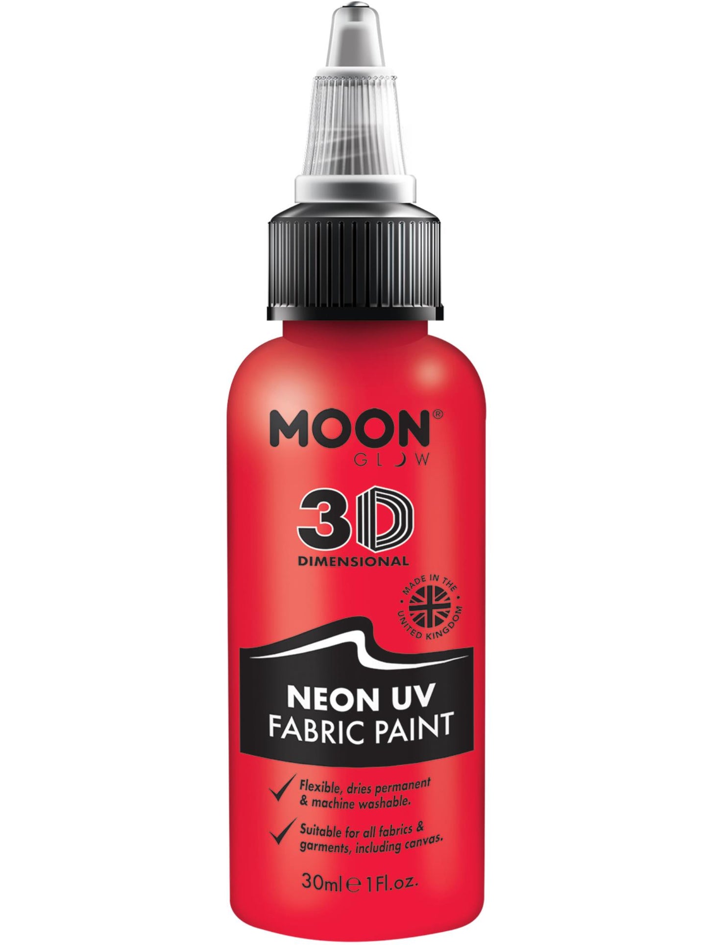 Moon Glow - Peinture pour tissu UV néon intense, rouge