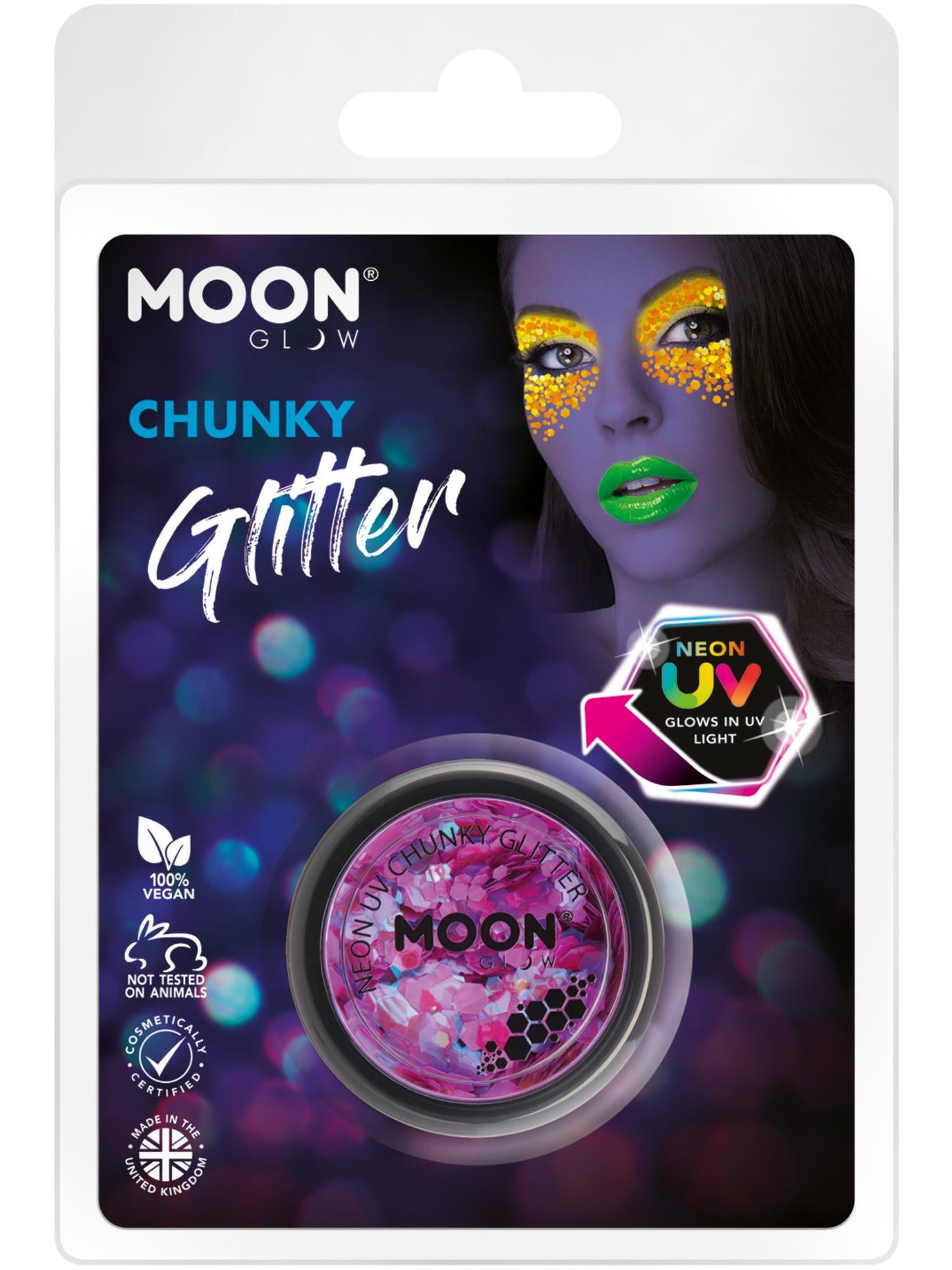 Moon Glow - Neon UV Chunky Glitter, Purple Wholesale
