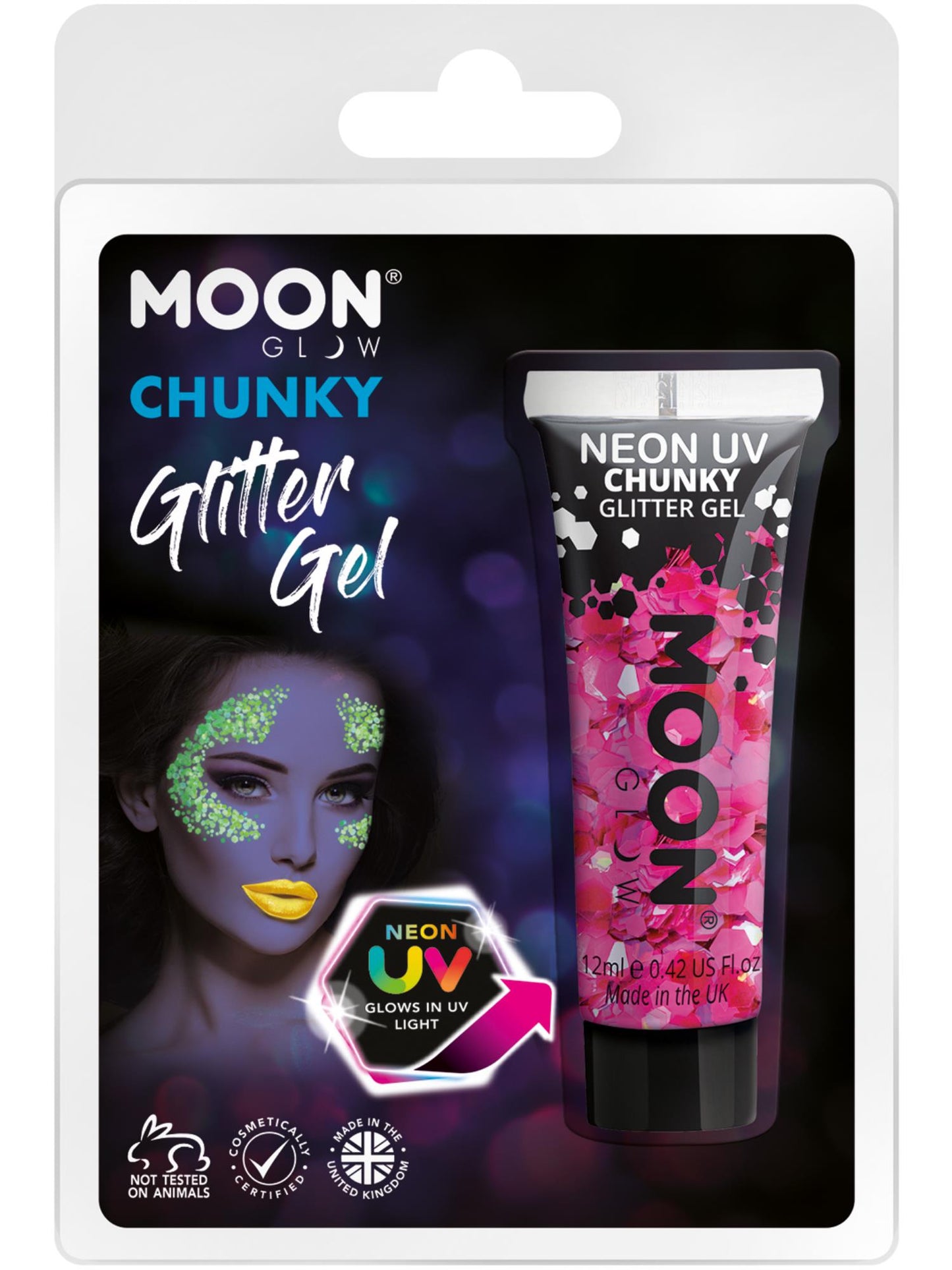 Moon Glow - Neon UV Chunky Glitter Gel, Magenta Wholesale